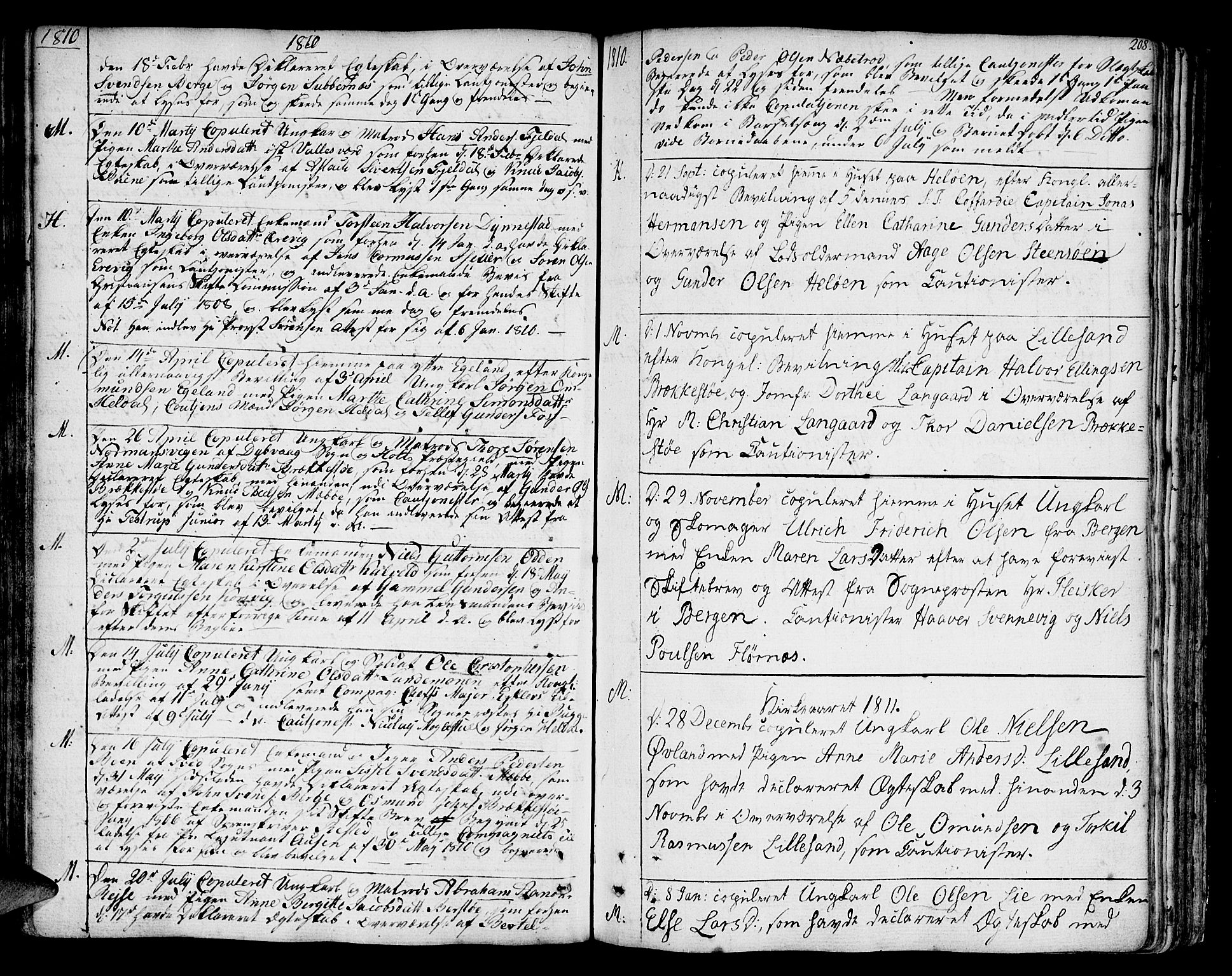 Vestre Moland sokneprestkontor, SAK/1111-0046/F/Fa/Fab/L0002: Parish register (official) no. A 2, 1760-1816, p. 208
