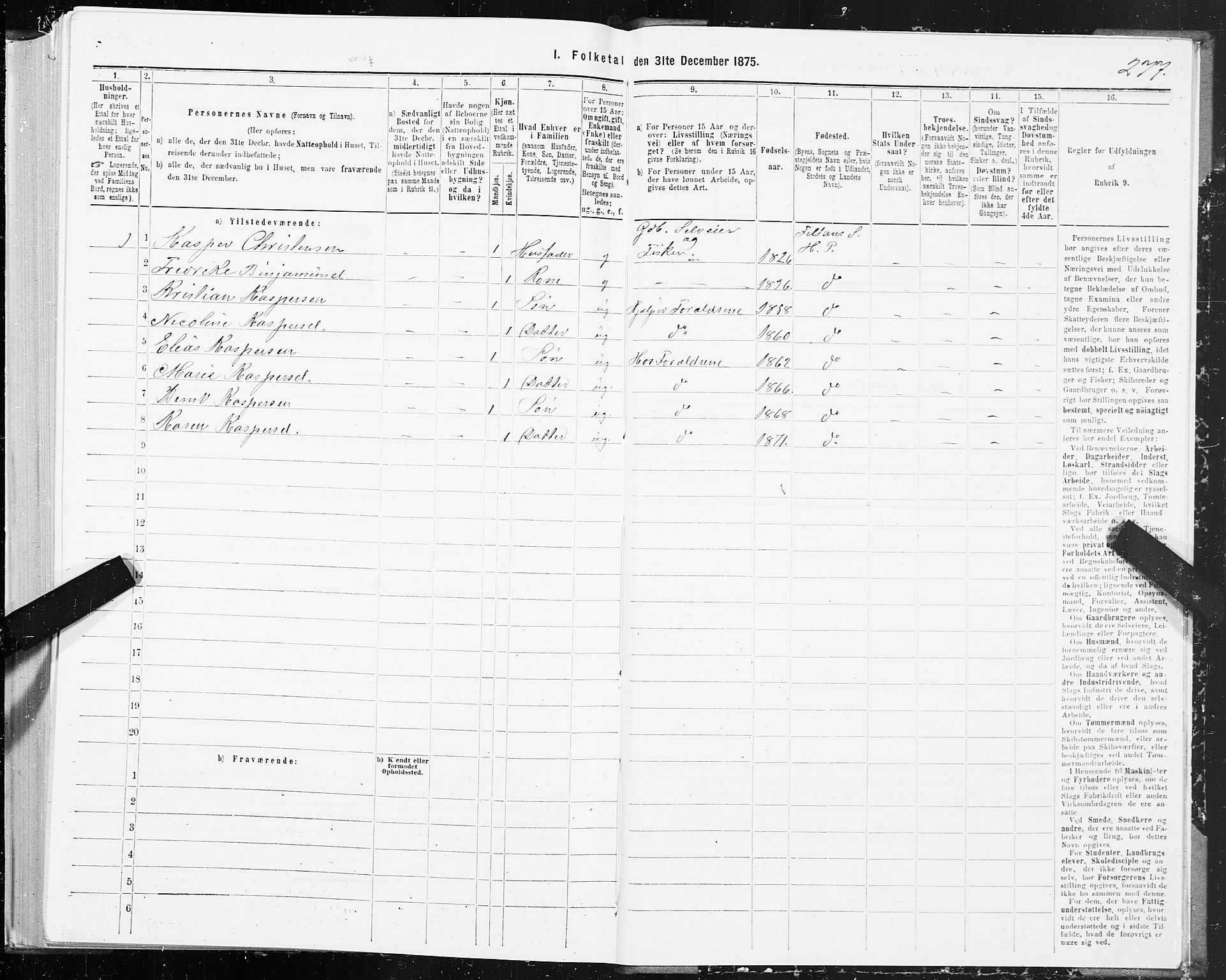 SAT, 1875 census for 1617P Hitra, 1875, p. 1277