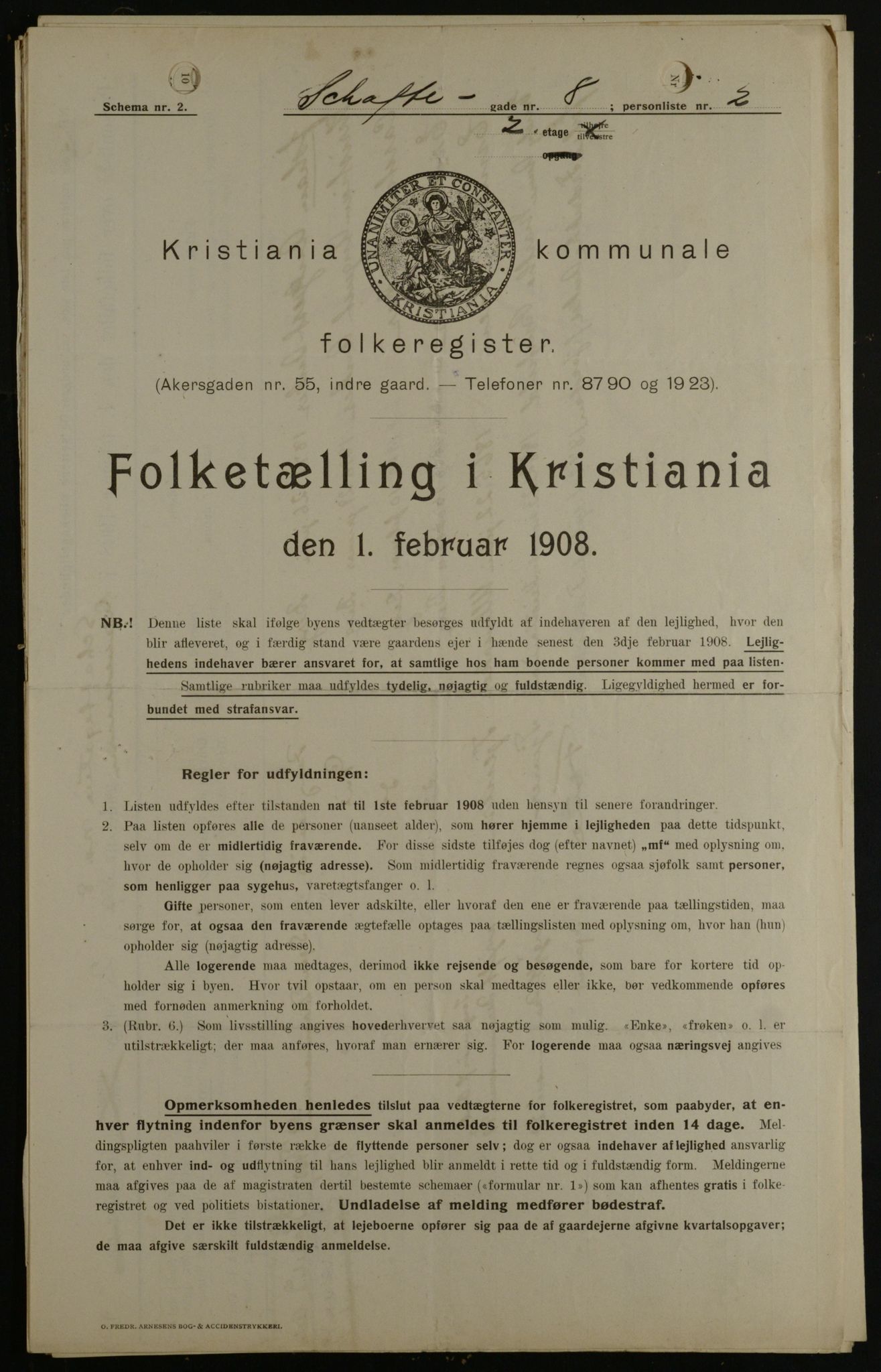 OBA, Municipal Census 1908 for Kristiania, 1908, p. 80554