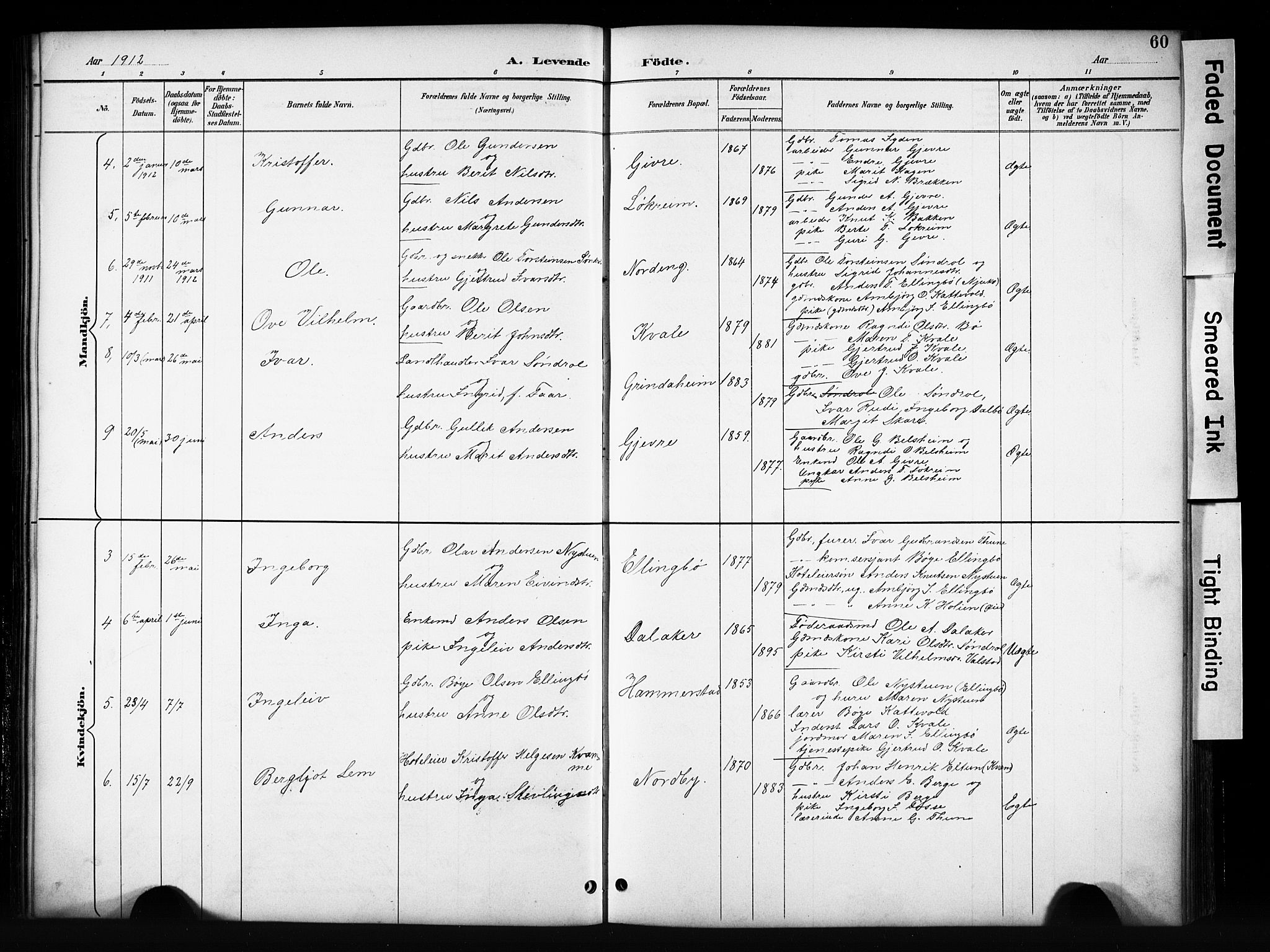 Vang prestekontor, Valdres, SAH/PREST-140/H/Hb/L0006: Parish register (copy) no. 6, 1893-1918, p. 60