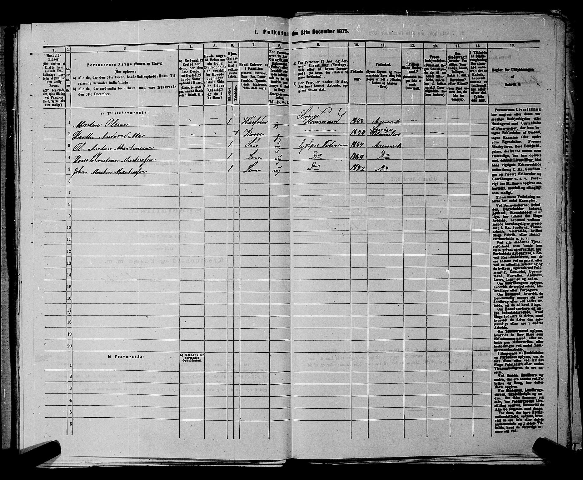RA, 1875 census for 0118P Aremark, 1875, p. 73