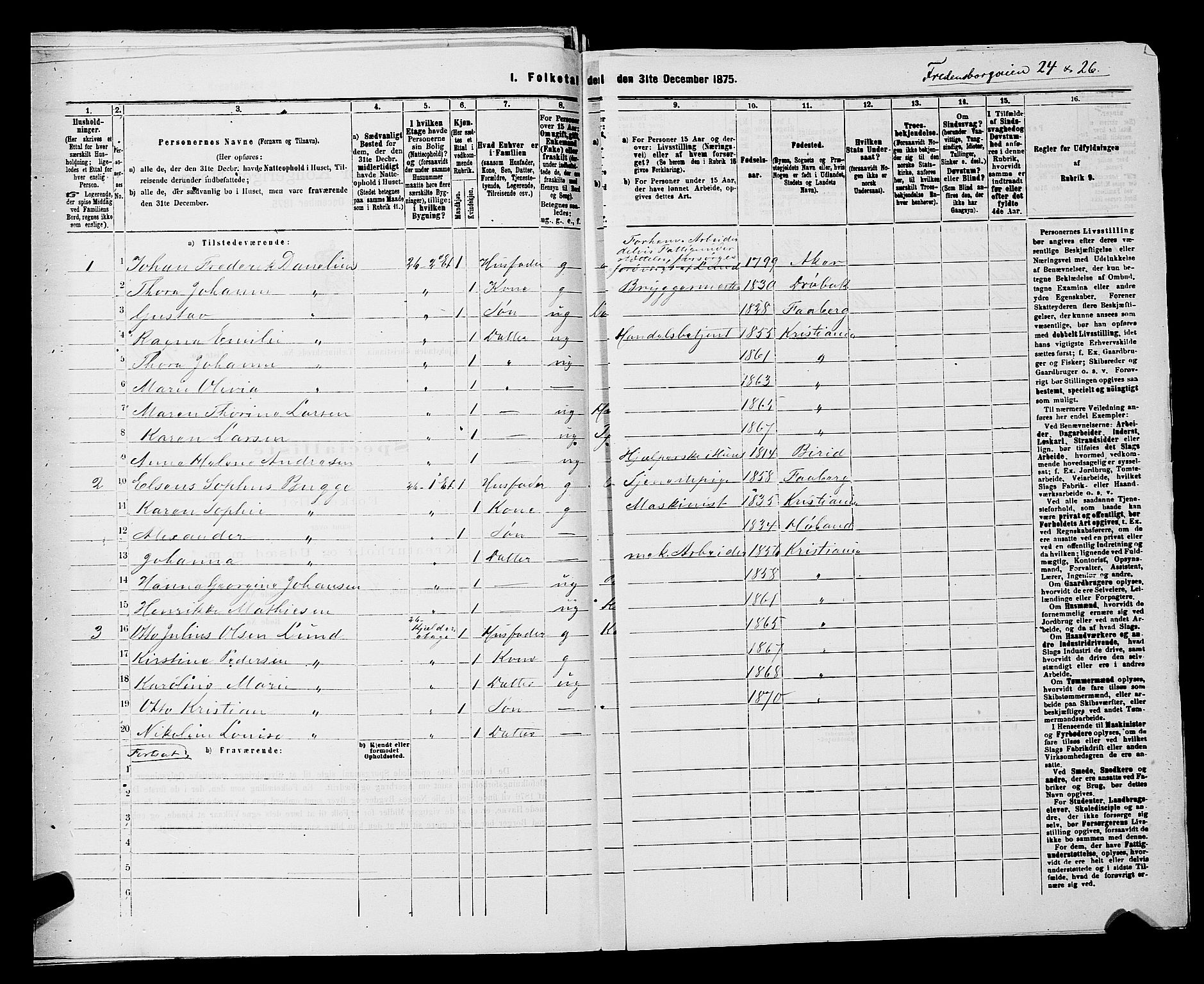 RA, 1875 census for 0301 Kristiania, 1875, p. 2963