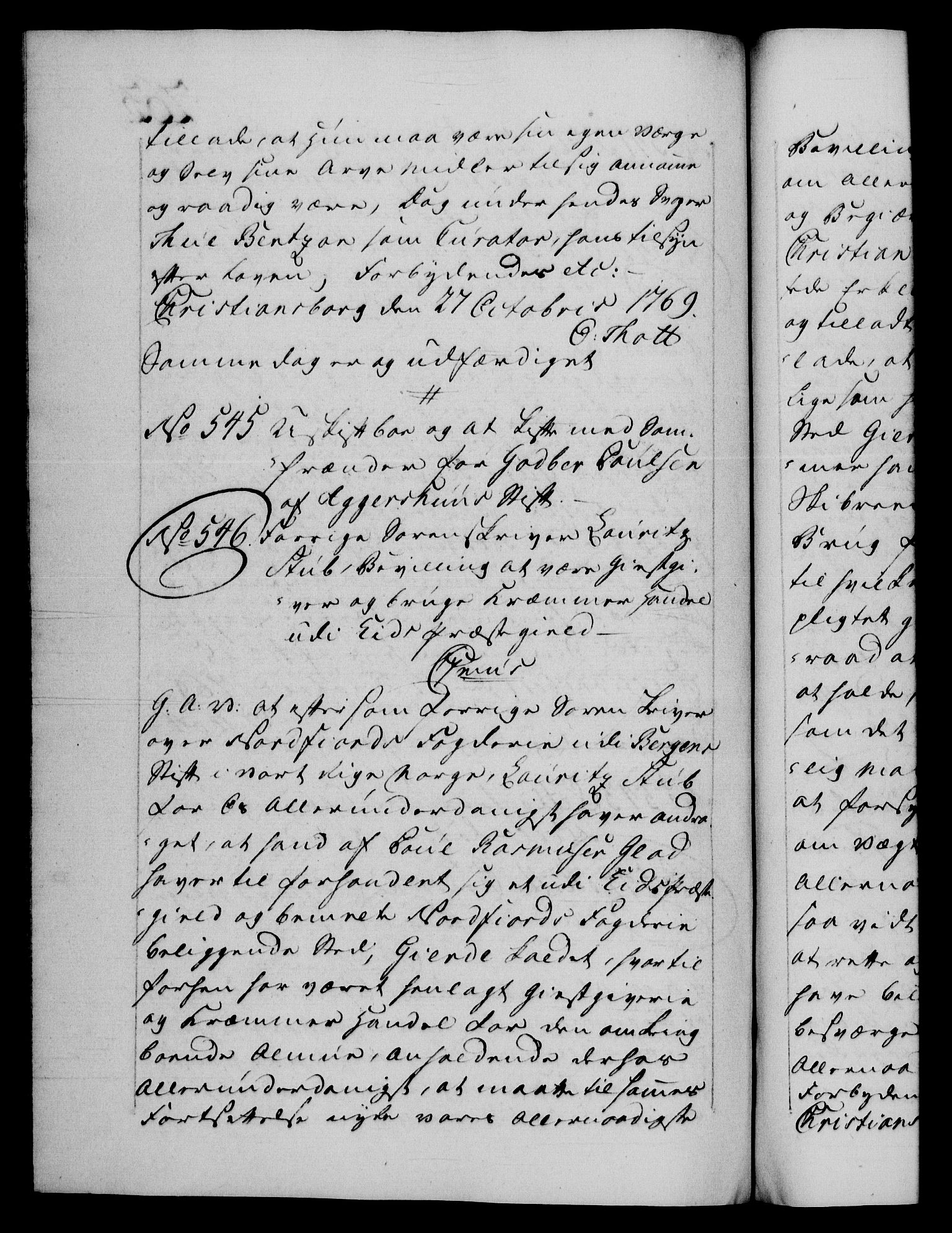 Danske Kanselli 1572-1799, AV/RA-EA-3023/F/Fc/Fca/Fcaa/L0044: Norske registre, 1769-1771, p. 263b