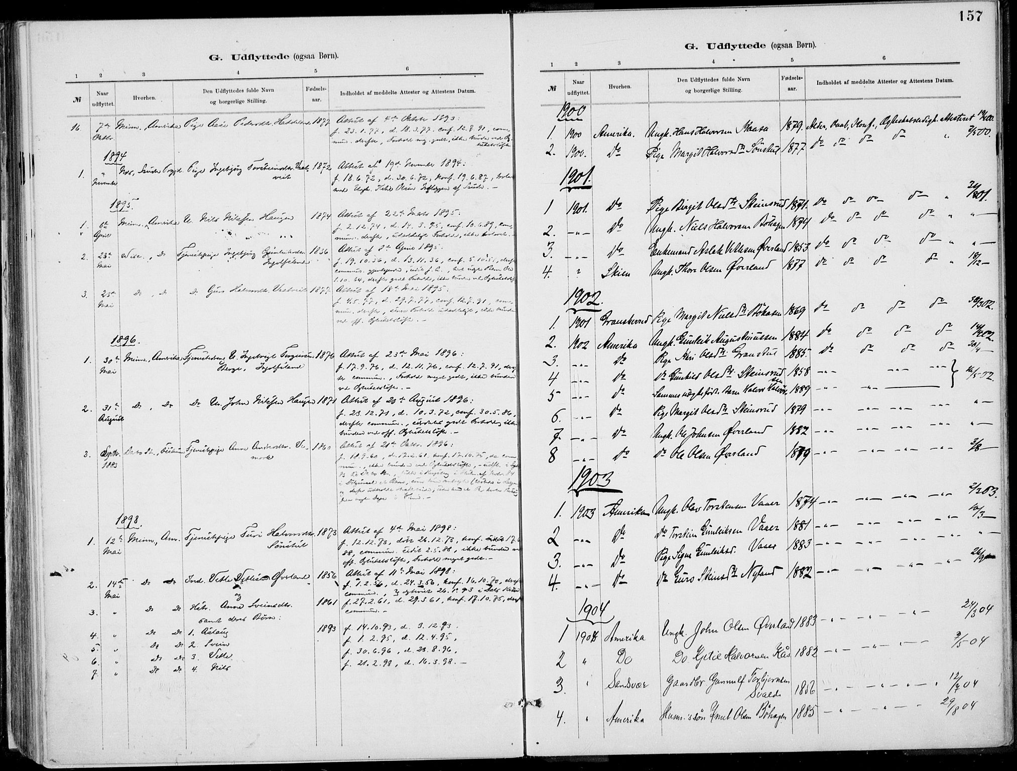 Rjukan kirkebøker, SAKO/A-294/F/Fa/L0001: Parish register (official) no. 1, 1878-1912, p. 157