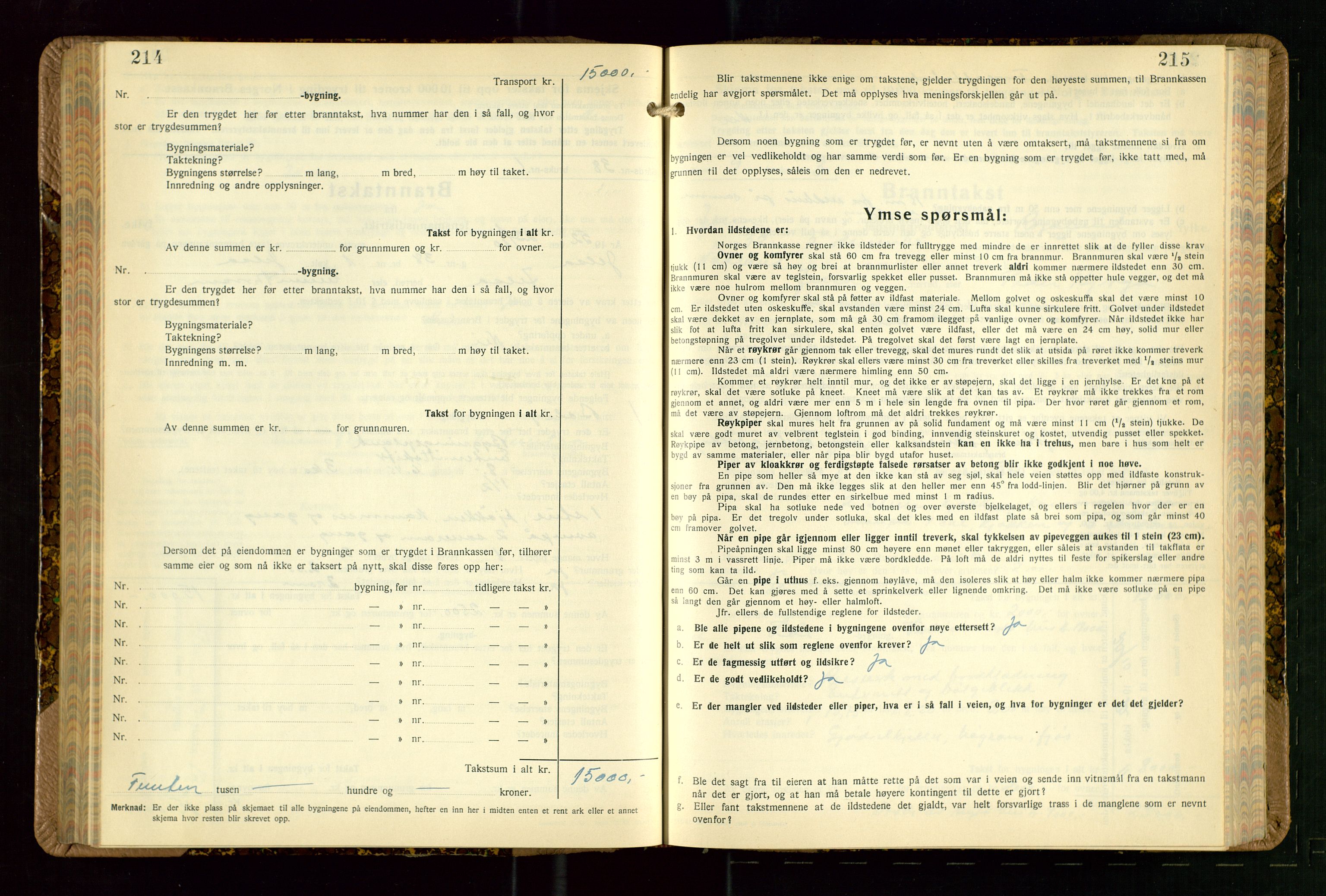 Jelsa lensmannskontor, AV/SAST-A-100360/Gob/L0003: "Branntakstprotokoll", 1942-1955, p. 214-215