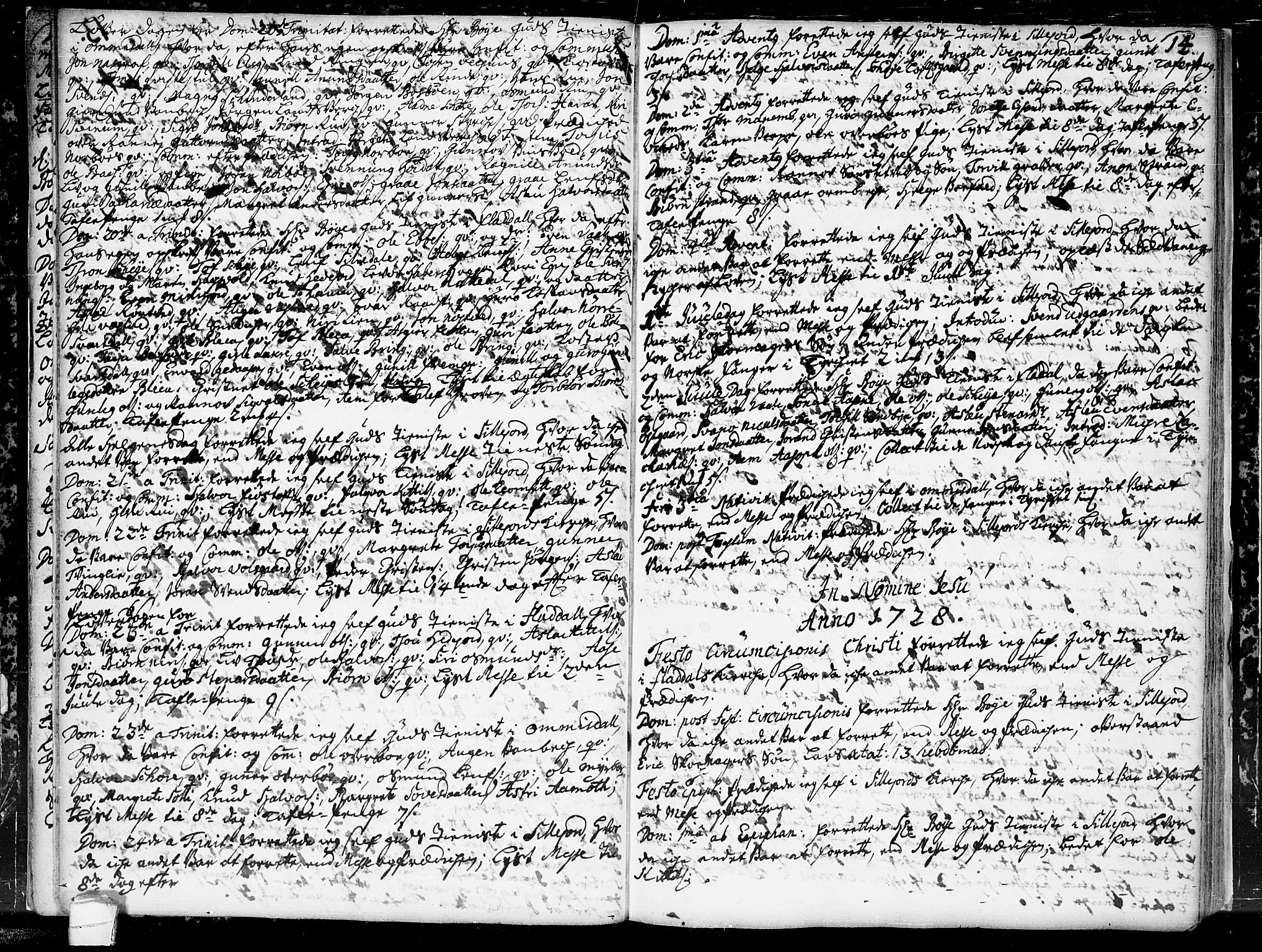 Seljord kirkebøker, SAKO/A-20/F/Fa/L0004: Parish register (official) no. I 4, 1725-1736, p. 14