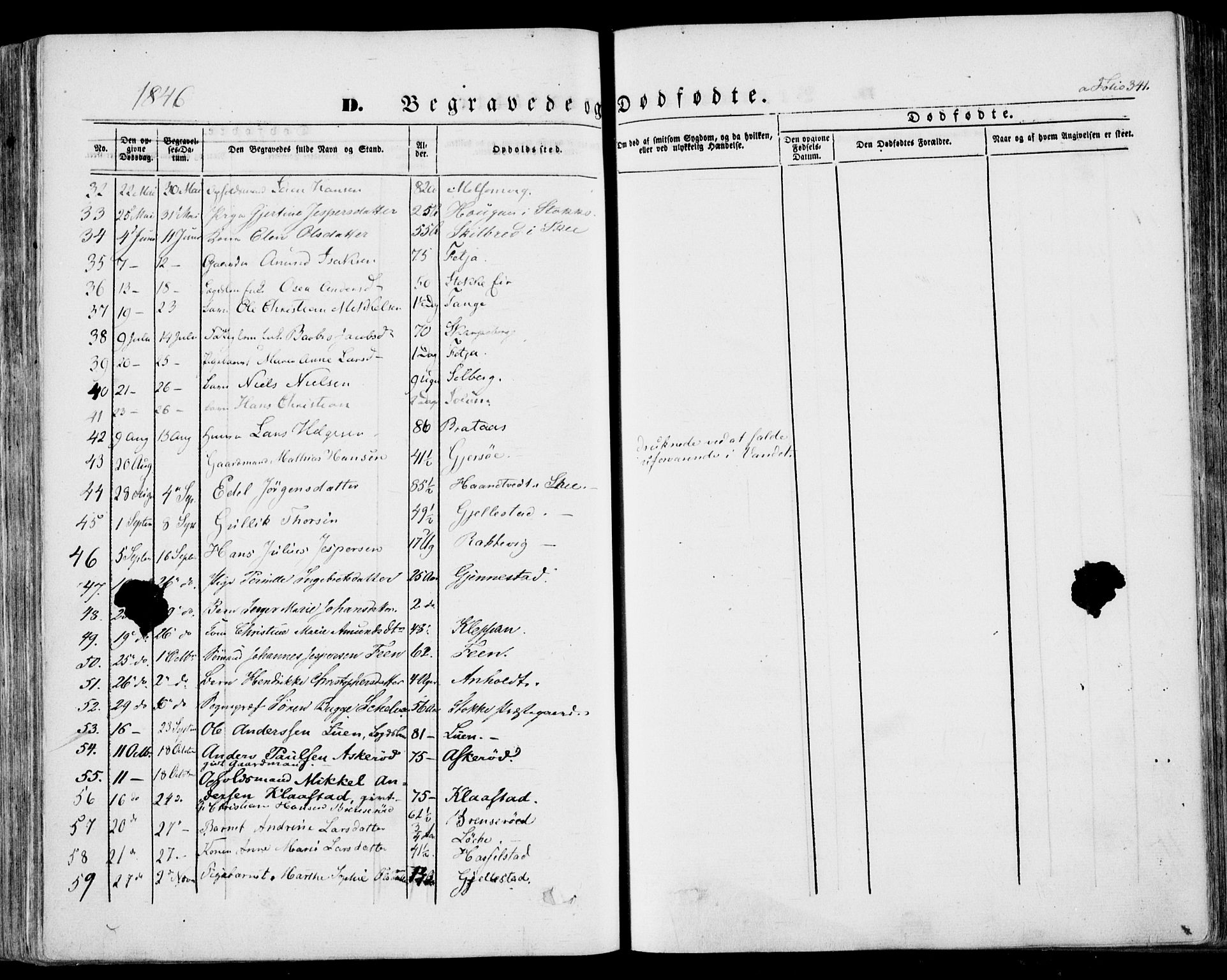 Stokke kirkebøker, AV/SAKO-A-320/F/Fa/L0007: Parish register (official) no. I 7, 1844-1857, p. 341