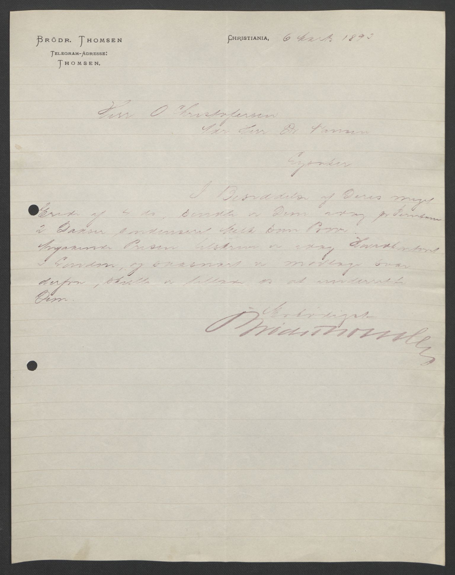 Arbeidskomitéen for Fridtjof Nansens polarekspedisjon, AV/RA-PA-0061/D/L0004: Innk. brev og telegrammer vedr. proviant og utrustning, 1892-1893, p. 558