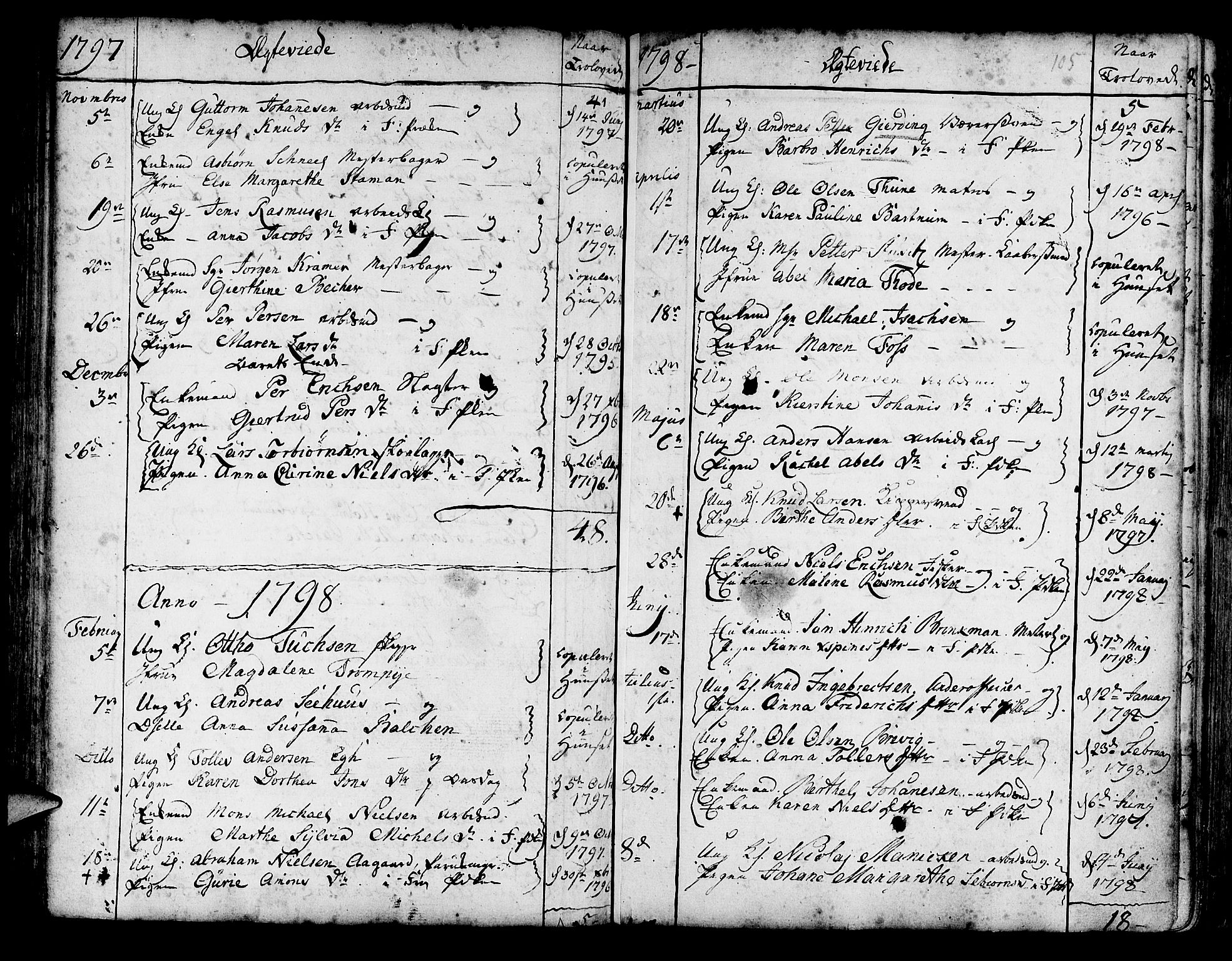 Korskirken sokneprestembete, SAB/A-76101/H/Haa/L0009: Parish register (official) no. A 9, 1743-1861, p. 105