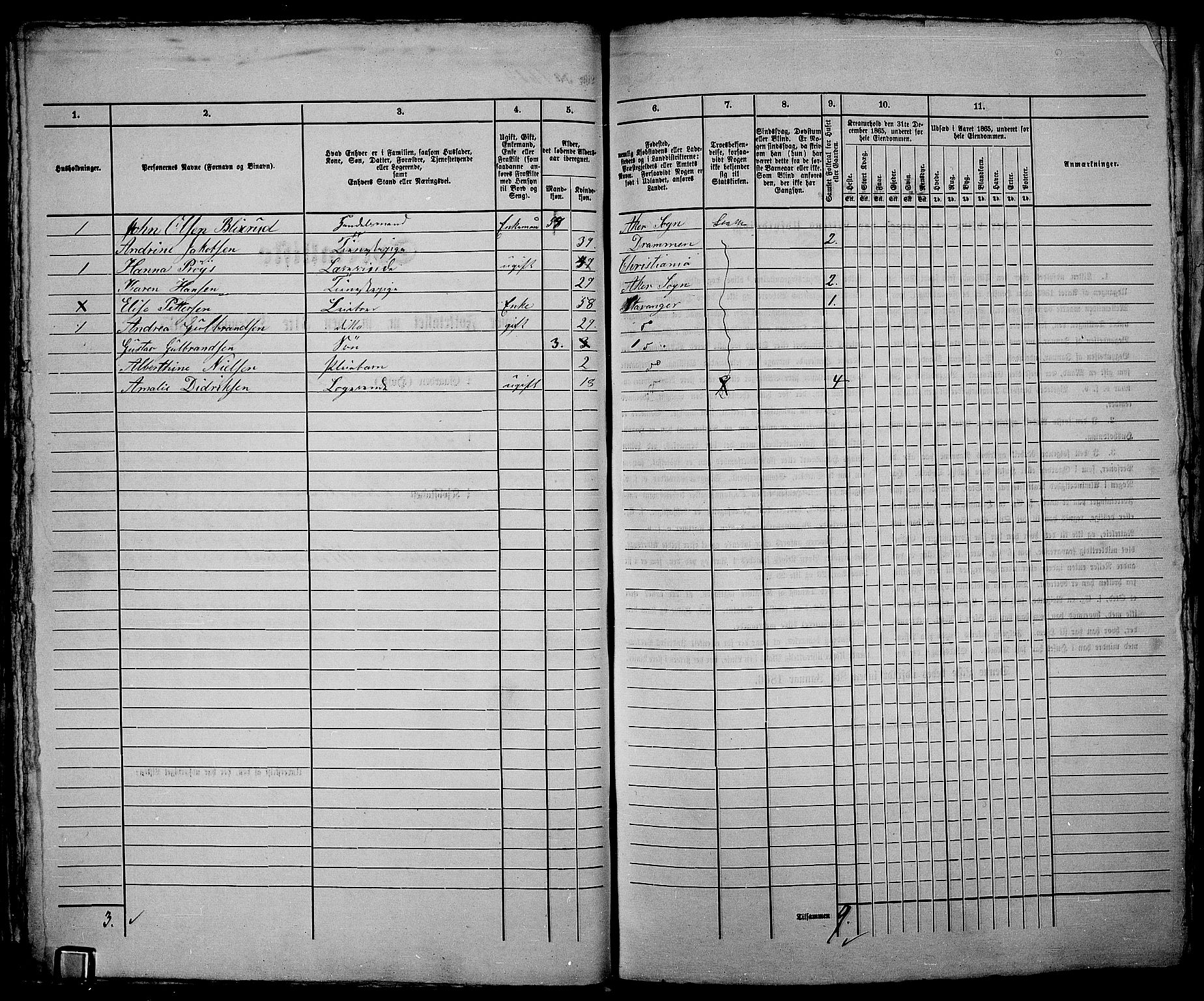 RA, 1865 census for Kristiania, 1865, p. 3678