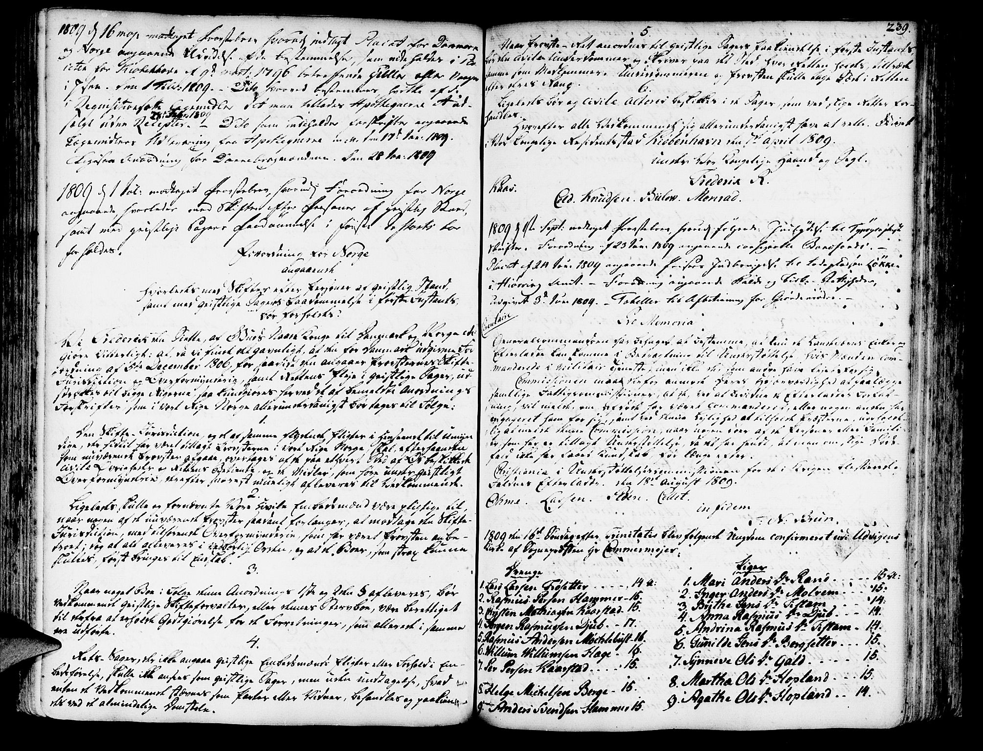 Innvik sokneprestembete, SAB/A-80501: Other parish register no. I.2.A, 1750-1835, p. 239