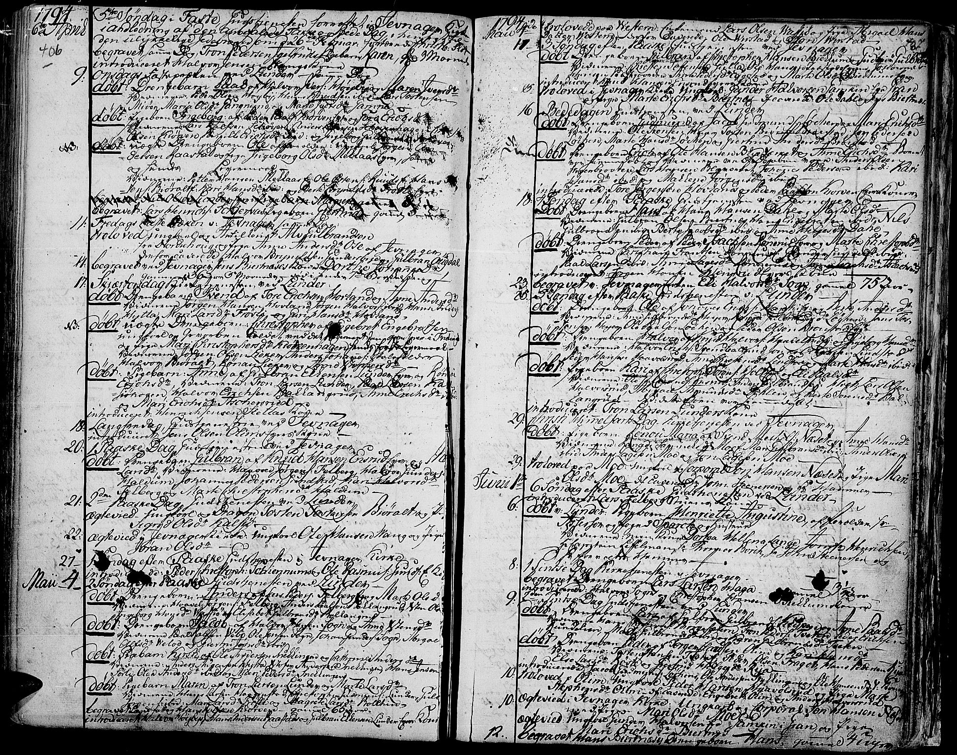 Jevnaker prestekontor, AV/SAH-PREST-116/H/Ha/Haa/L0003: Parish register (official) no. 3, 1752-1799, p. 406-407