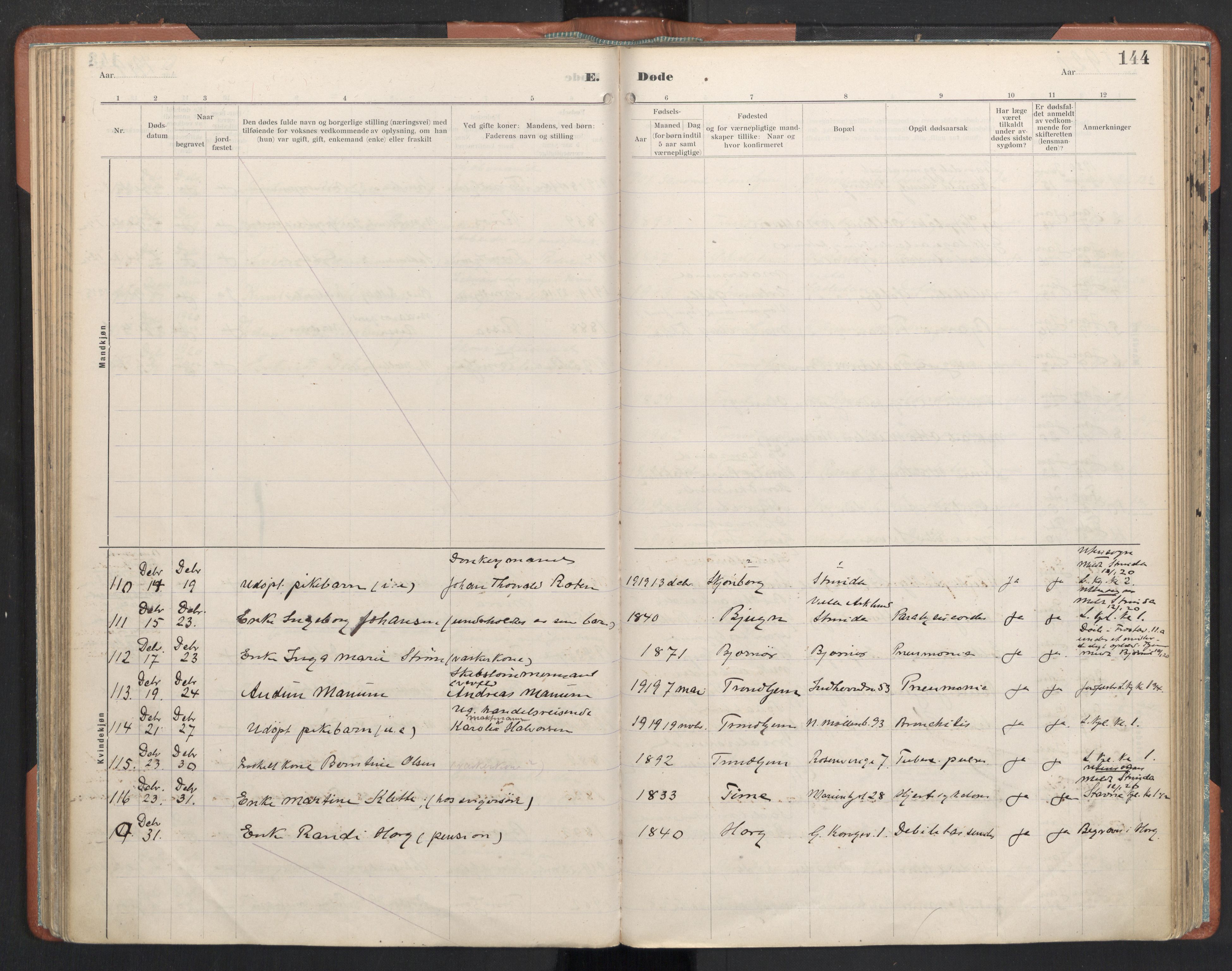 Ministerialprotokoller, klokkerbøker og fødselsregistre - Sør-Trøndelag, SAT/A-1456/605/L0245: Parish register (official) no. 605A07, 1916-1938, p. 144