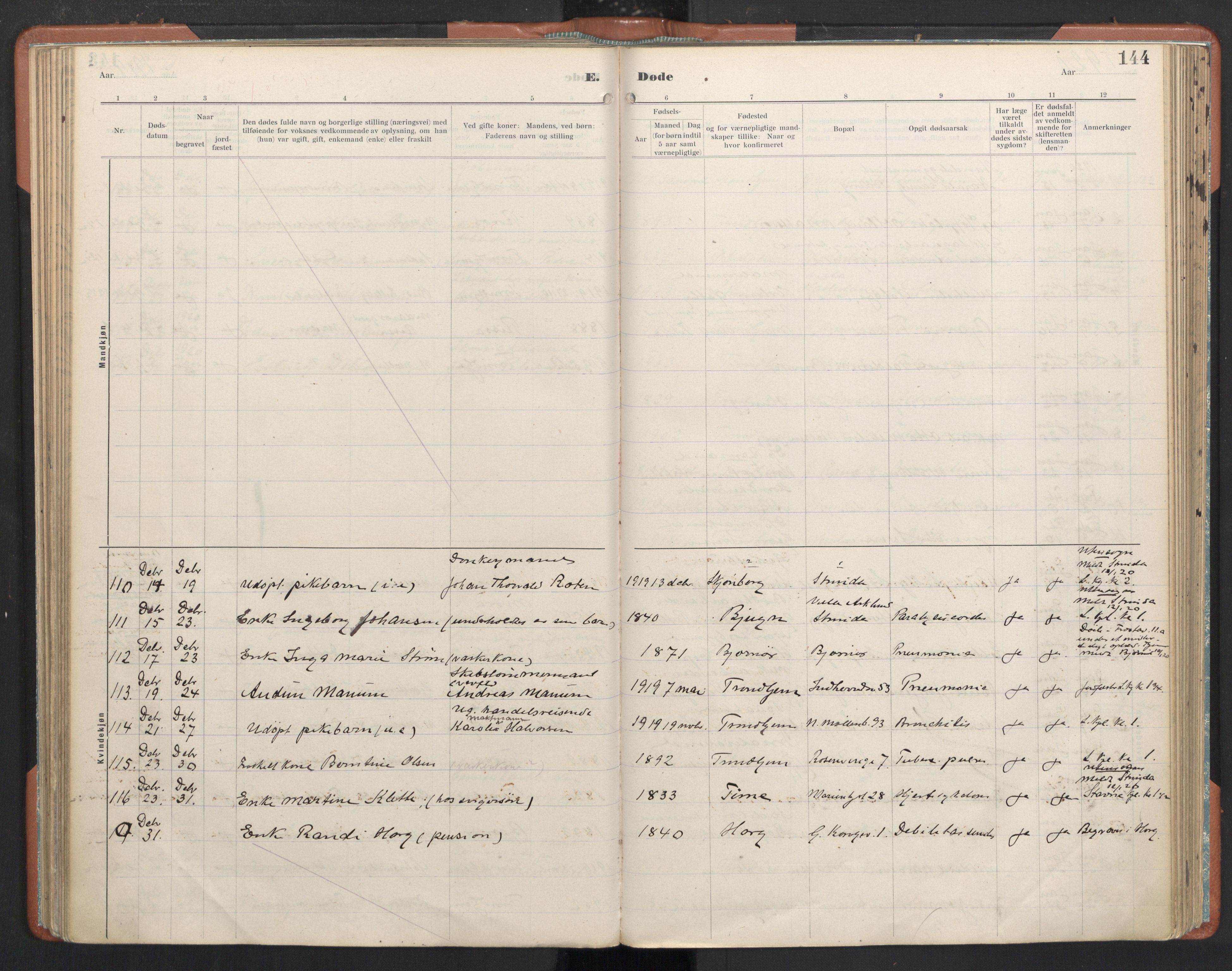 Ministerialprotokoller, klokkerbøker og fødselsregistre - Sør-Trøndelag, AV/SAT-A-1456/605/L0245: Parish register (official) no. 605A07, 1916-1938, p. 144