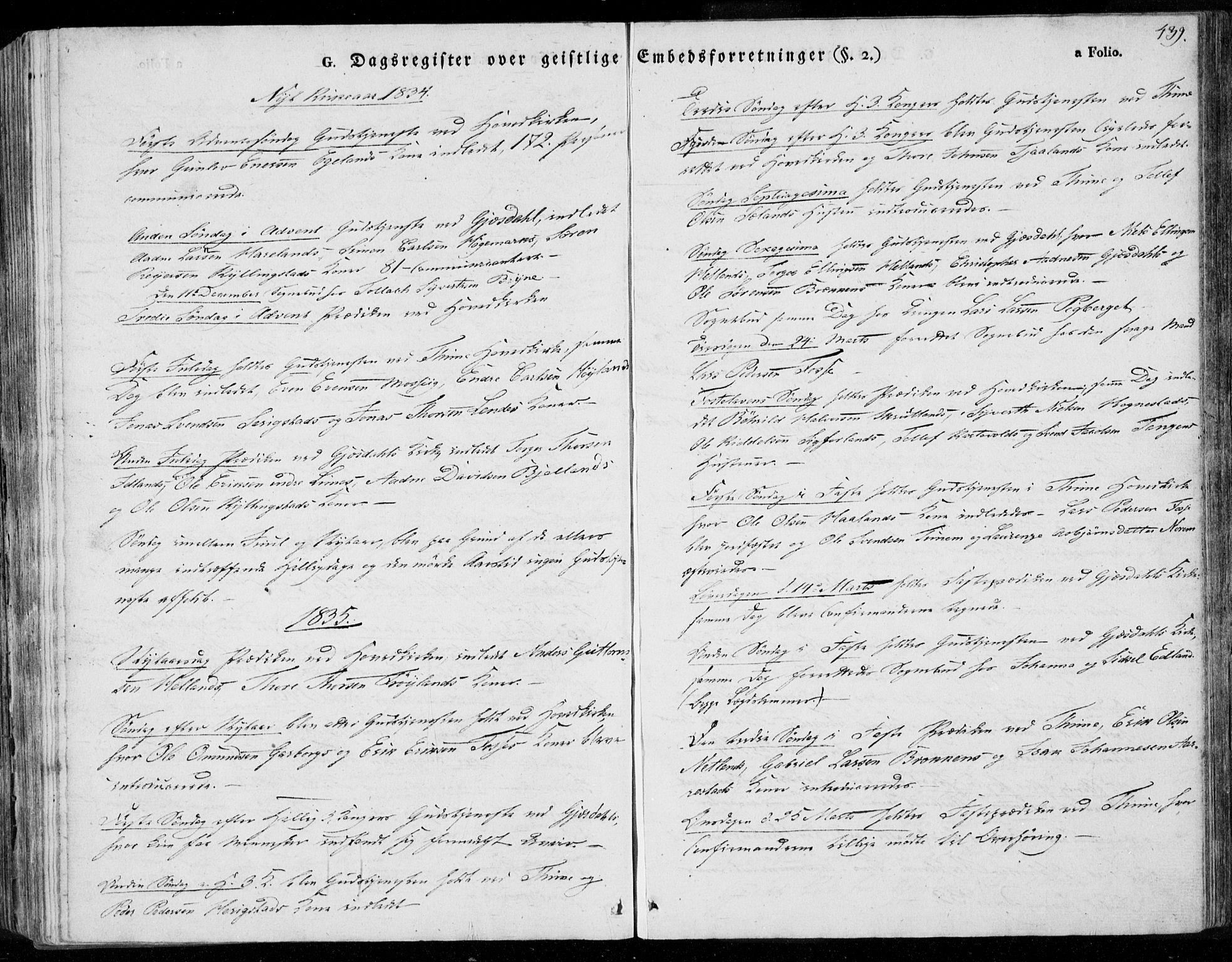 Lye sokneprestkontor, AV/SAST-A-101794/001/30BA/L0004: Parish register (official) no. A 4, 1826-1841, p. 439