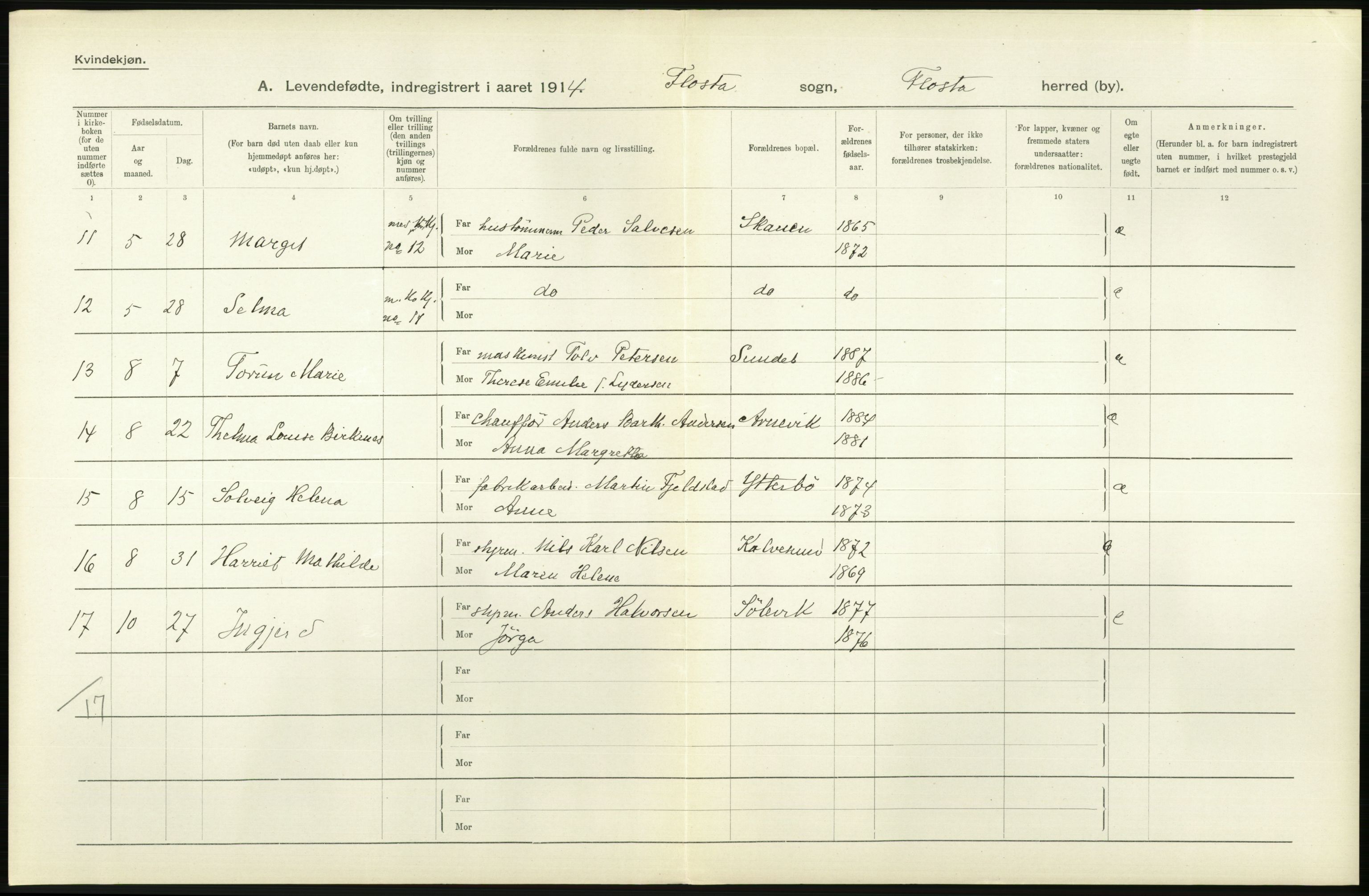 Statistisk sentralbyrå, Sosiodemografiske emner, Befolkning, AV/RA-S-2228/D/Df/Dfb/Dfbd/L0021: Nedenes amt: Levendefødte menn og kvinner, gifte, døde, dødfødte. Bygder og byer., 1914, p. 80