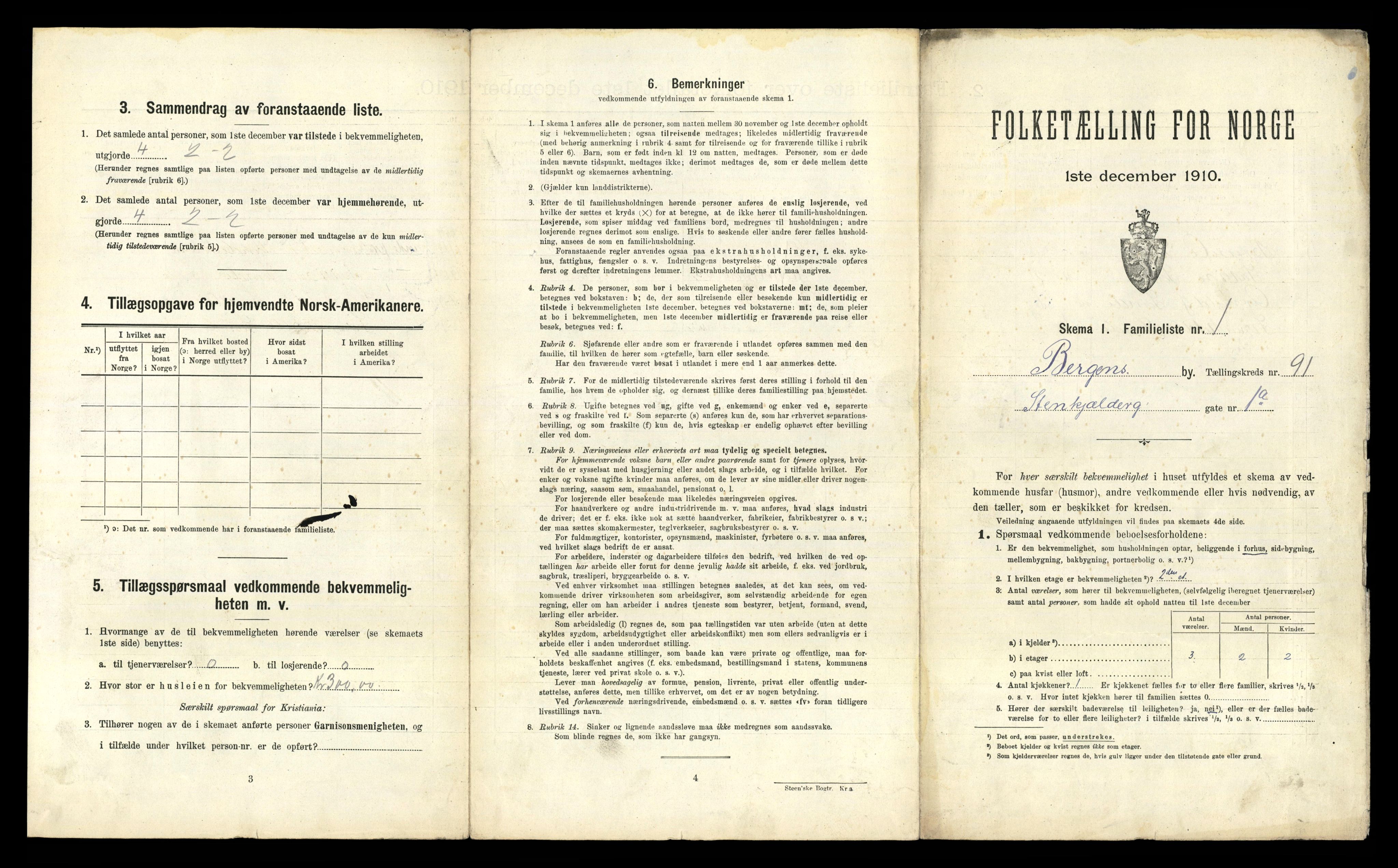 RA, 1910 census for Bergen, 1910, p. 31911