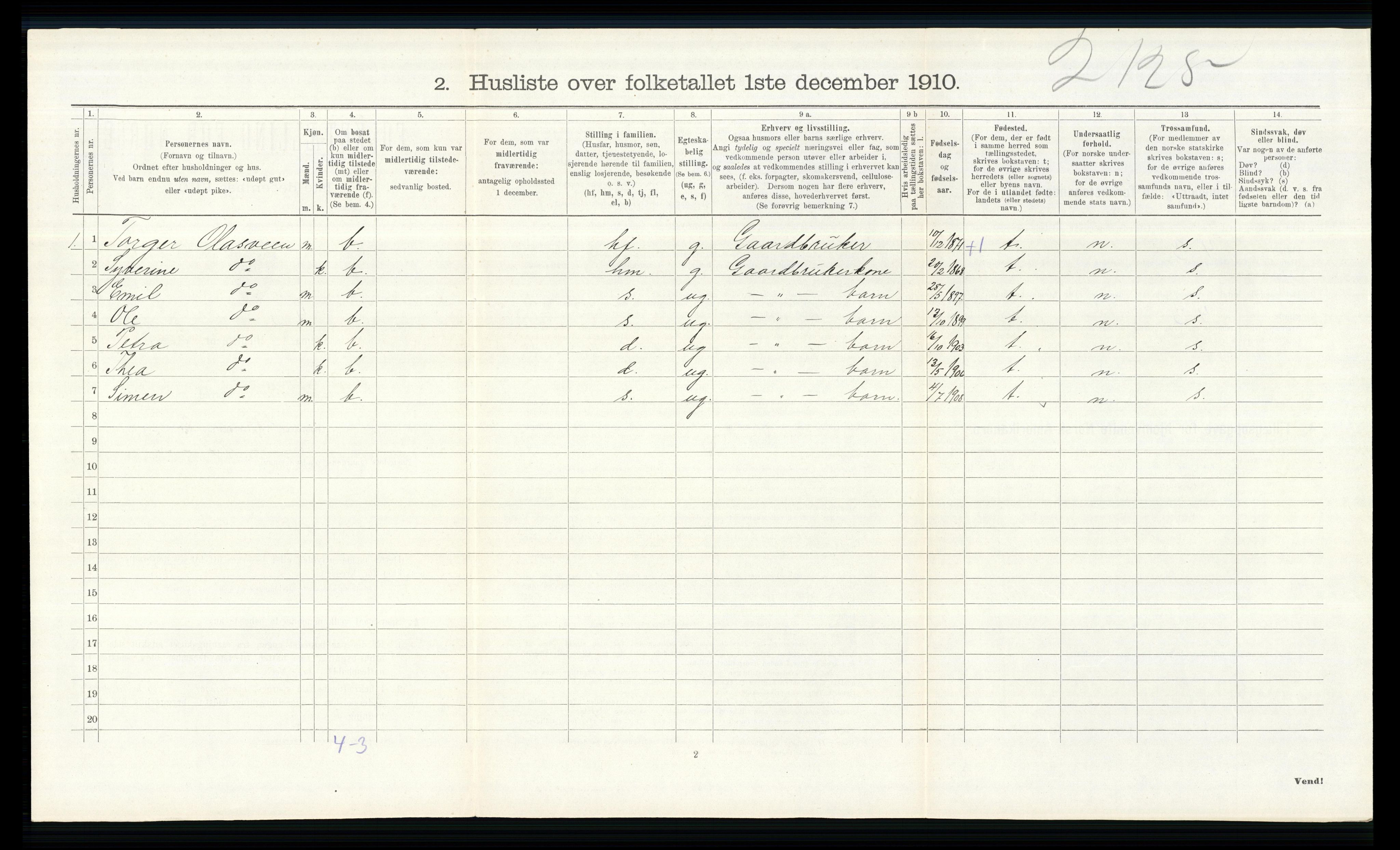 RA, 1910 census for Ringsaker, 1910, p. 480