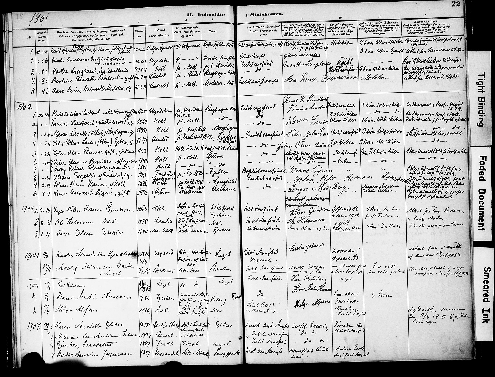 Holt sokneprestkontor, AV/SAK-1111-0021/F/Fa/L0011: Parish register (official) no. A 11, 1880-1931, p. 22