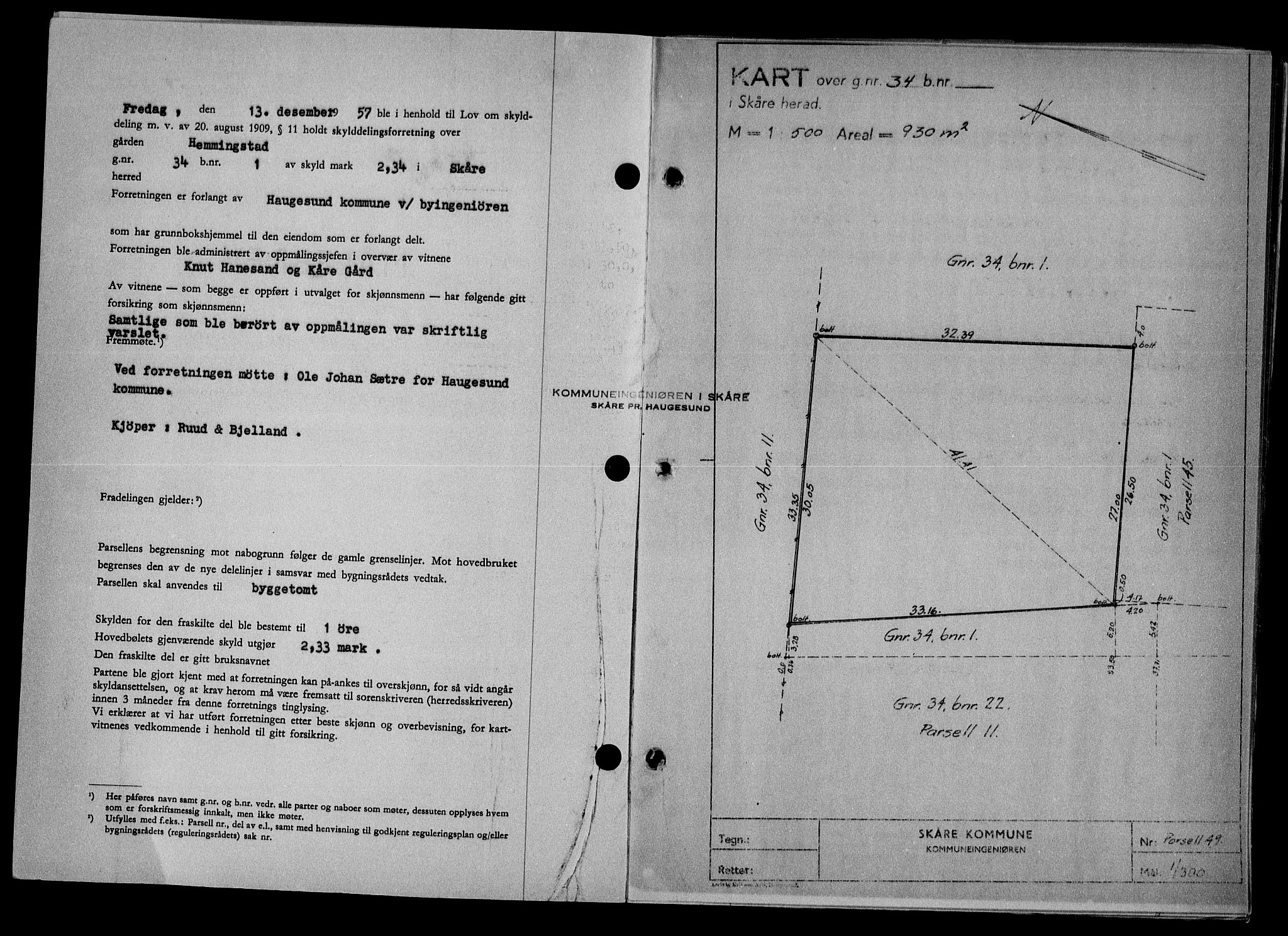 Haugesund tingrett, SAST/A-101415/01/II/IIC/L0068: Mortgage book no. A 9, 1956-1958, Diary no: : 59/1958