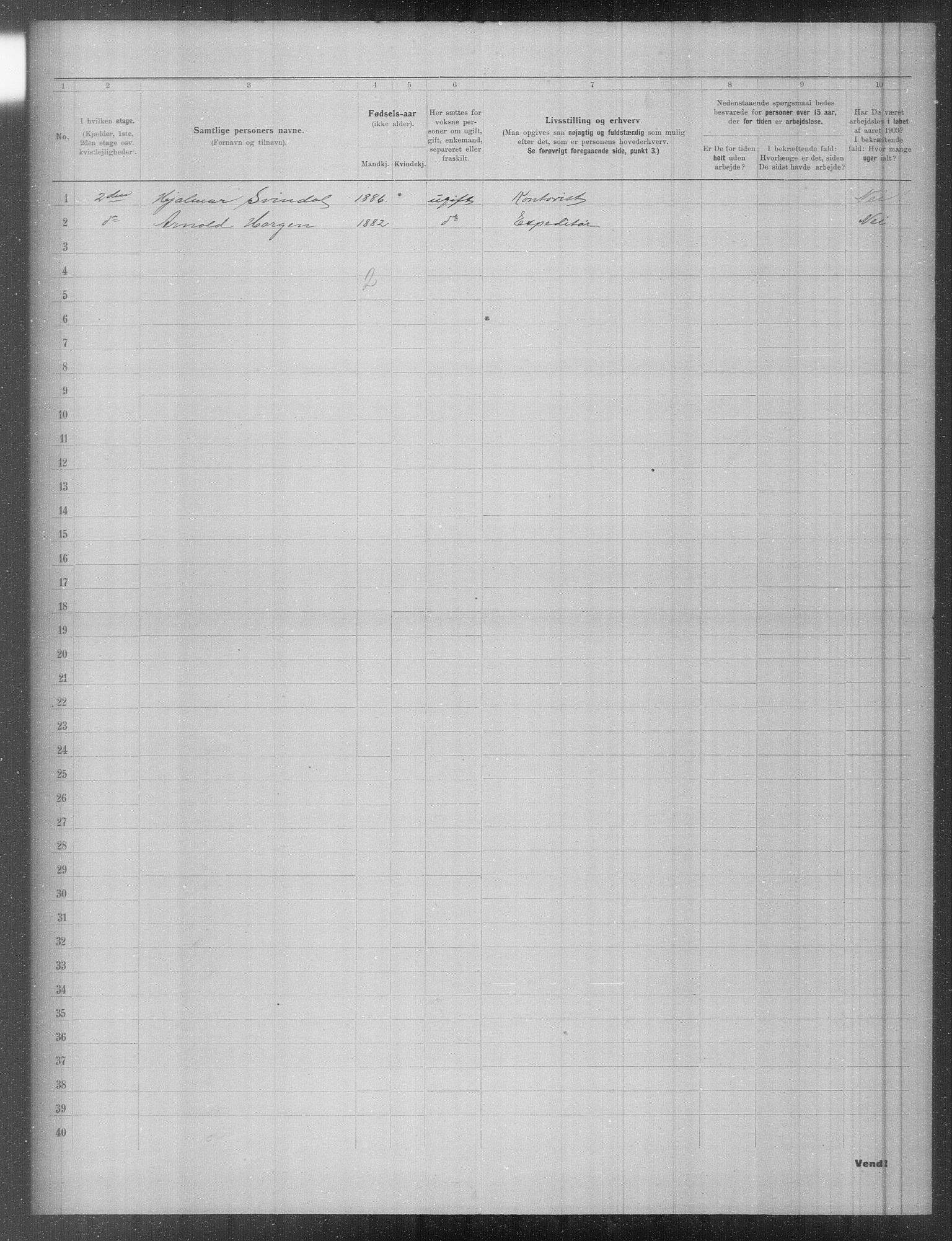 OBA, Municipal Census 1903 for Kristiania, 1903, p. 1174