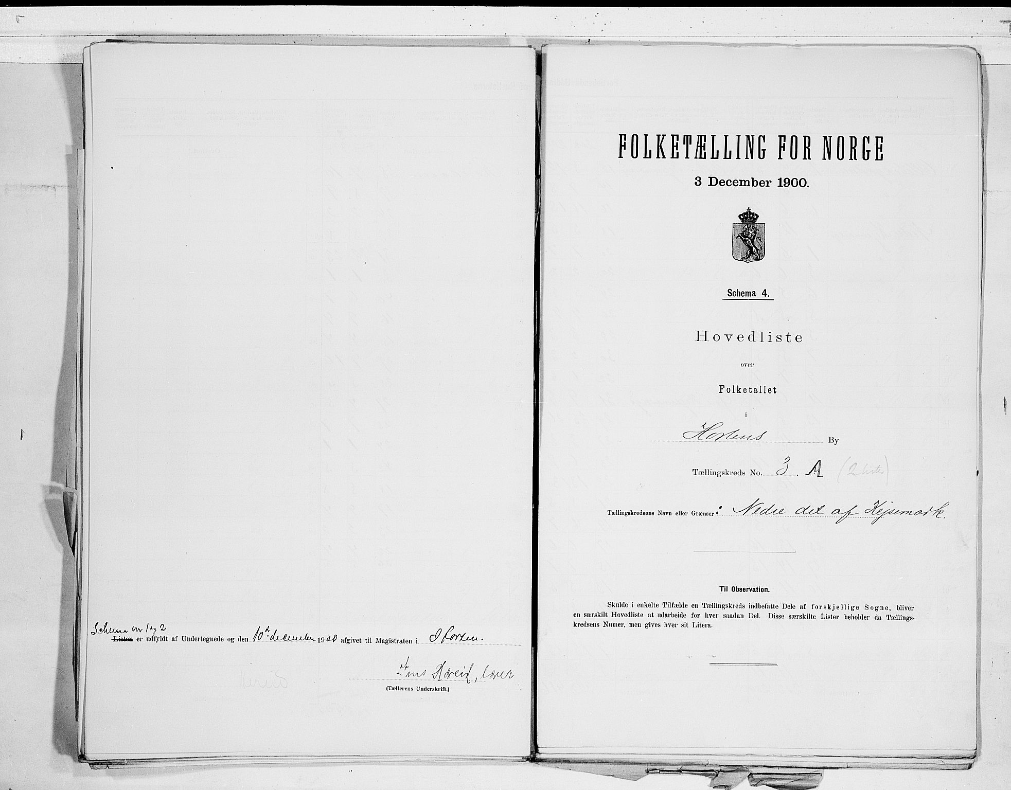 RA, 1900 census for Horten, 1900, p. 12