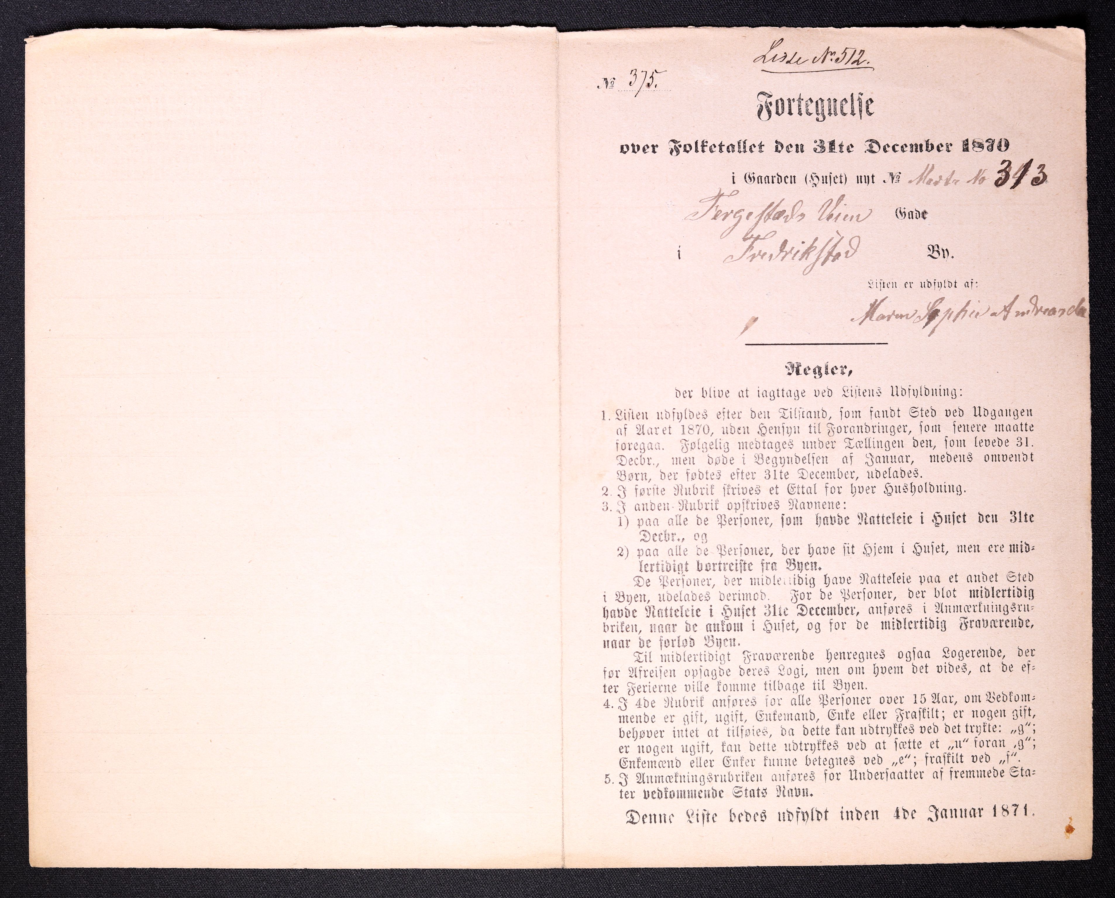 RA, 1870 census for 0103 Fredrikstad, 1870, p. 1017