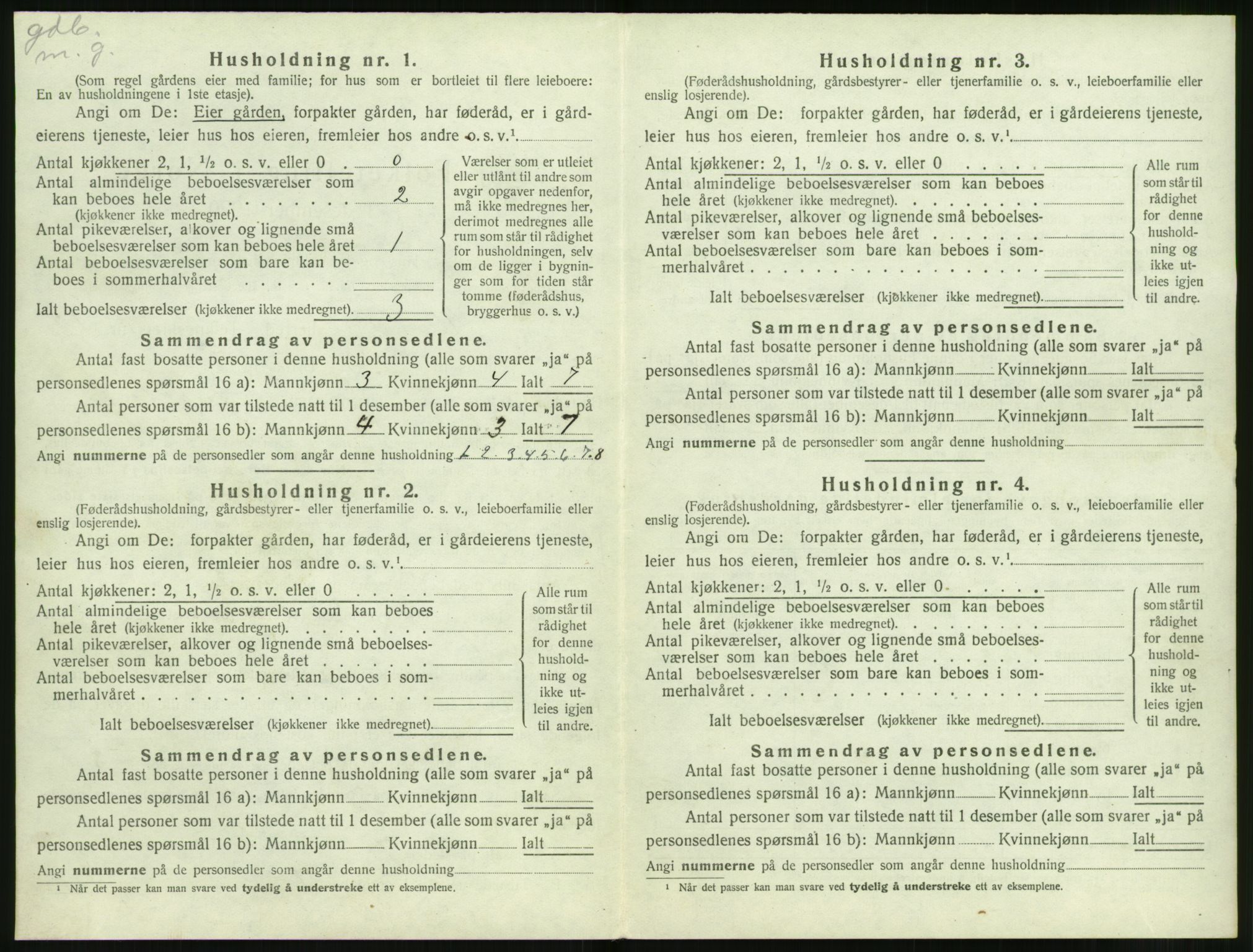 SAT, 1920 census for Volda, 1920, p. 1041