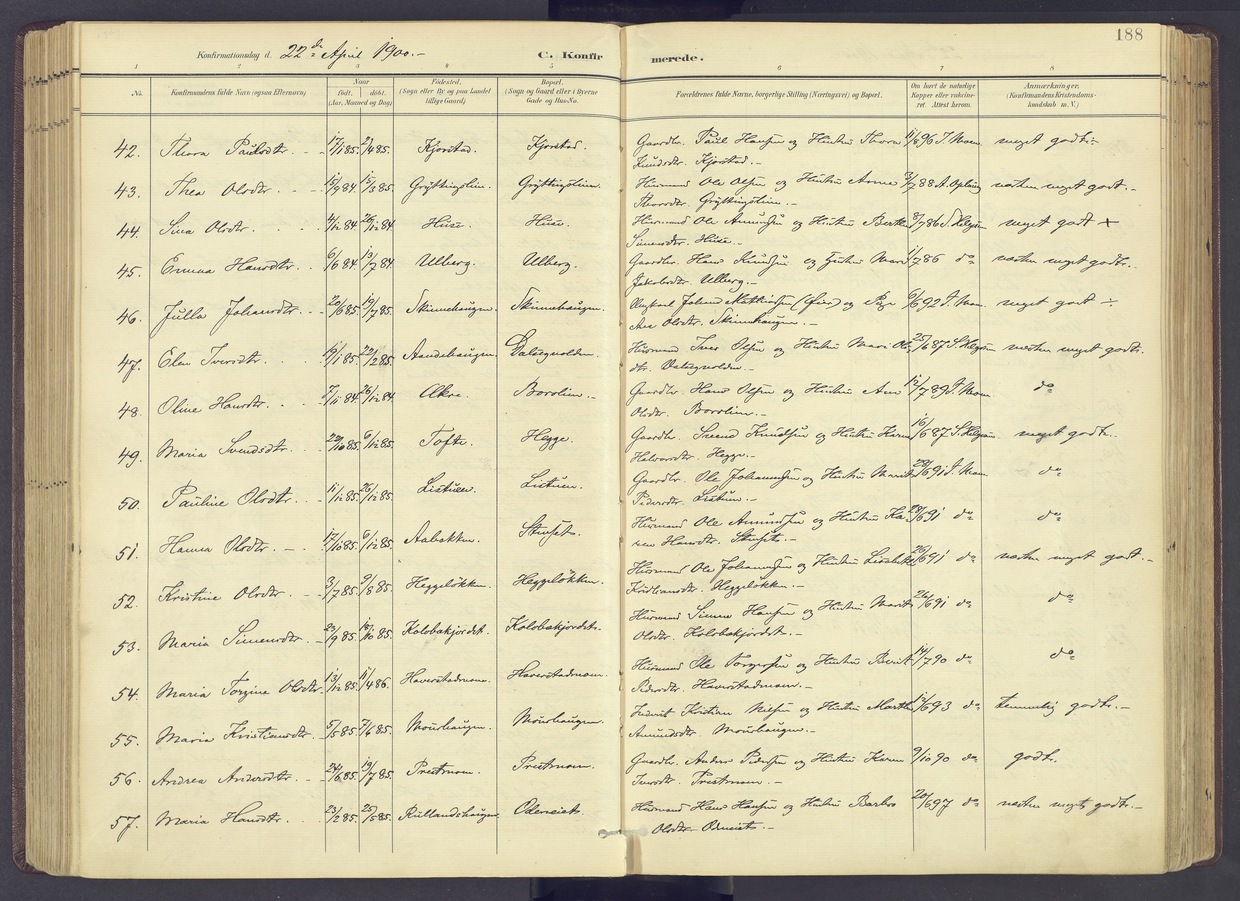 Sør-Fron prestekontor, AV/SAH-PREST-010/H/Ha/Haa/L0004: Parish register (official) no. 4, 1898-1919, p. 188