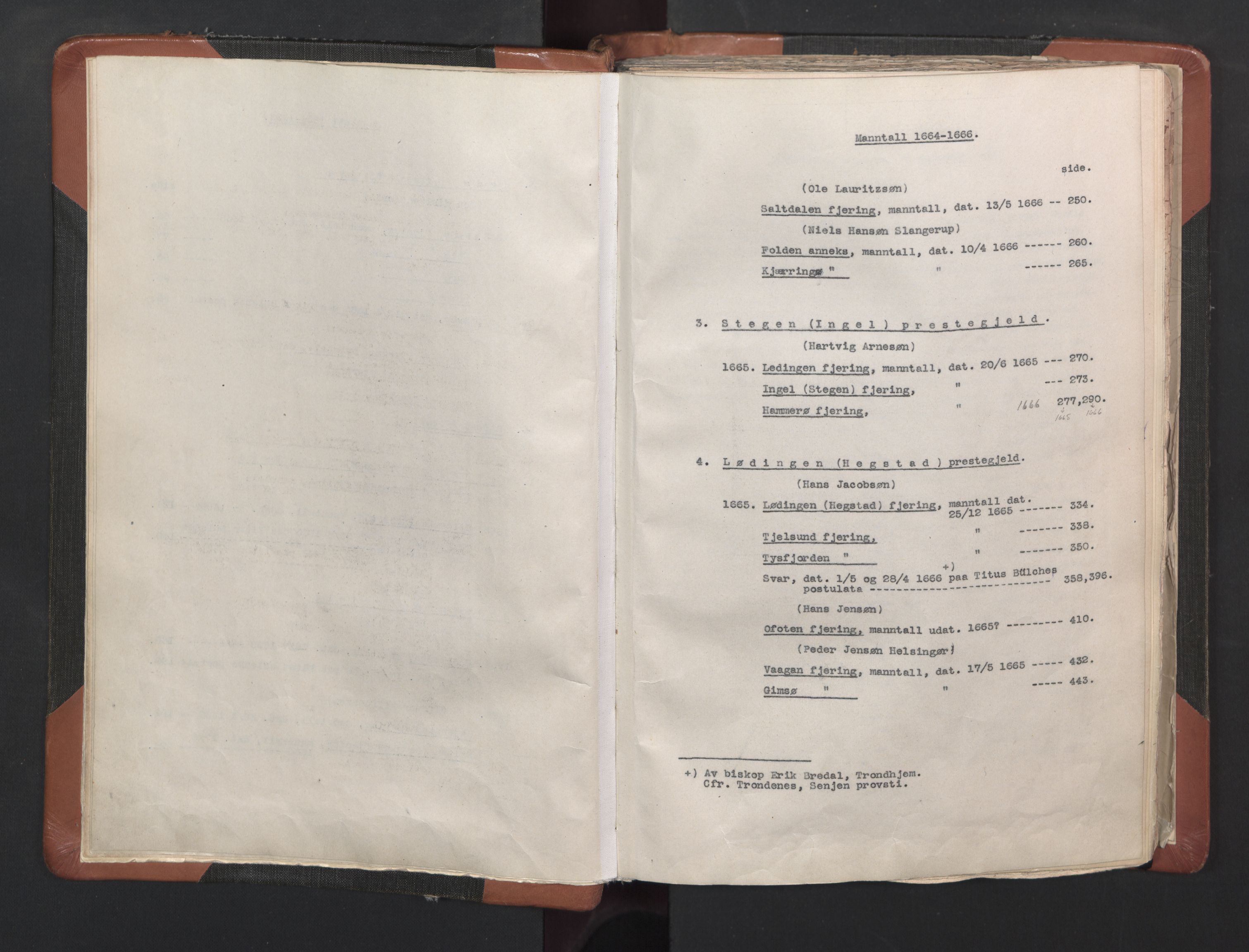 RA, Vicar's Census 1664-1666, no. 35: Helgeland deanery and Salten deanery, 1664-1666