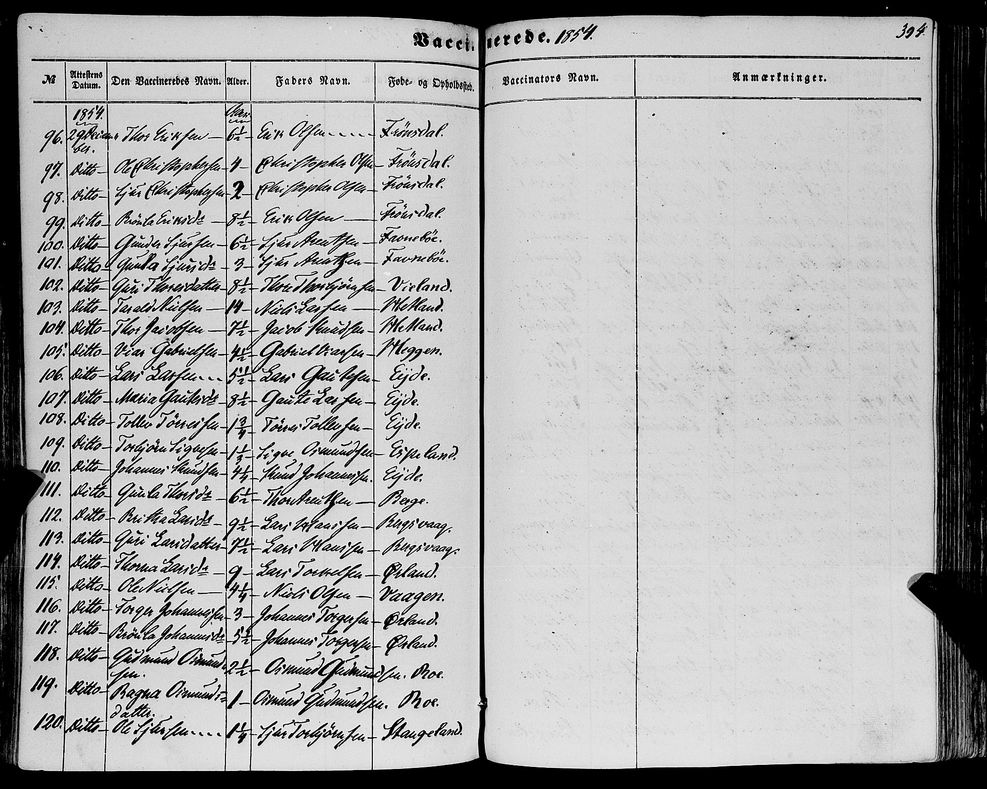Fjelberg sokneprestembete, SAB/A-75201/H/Haa: Parish register (official) no. A 7, 1851-1867, p. 394