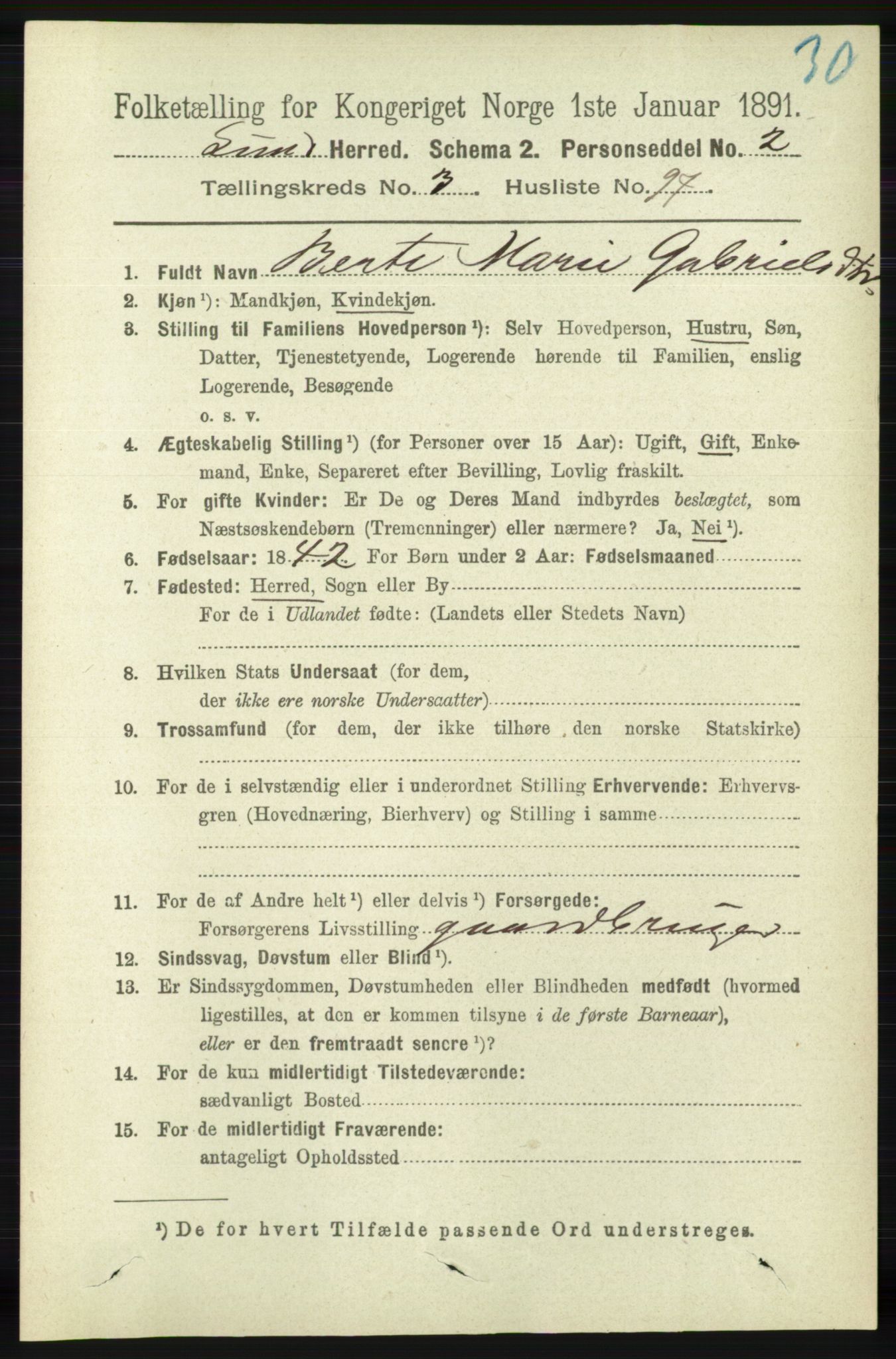 RA, 1891 census for 1112 Lund, 1891, p. 1186