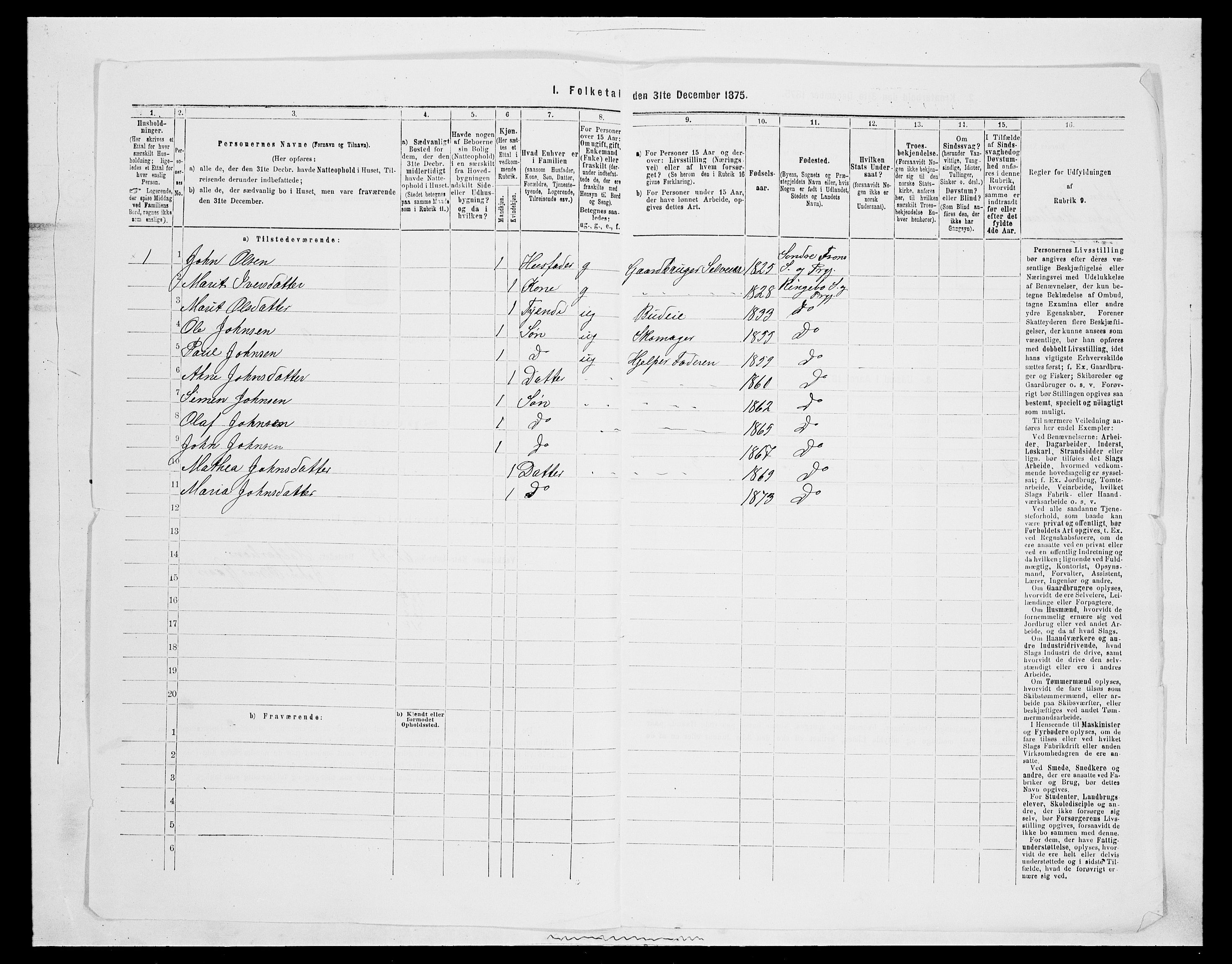 SAH, 1875 census for 0520P Ringebu, 1875, p. 393