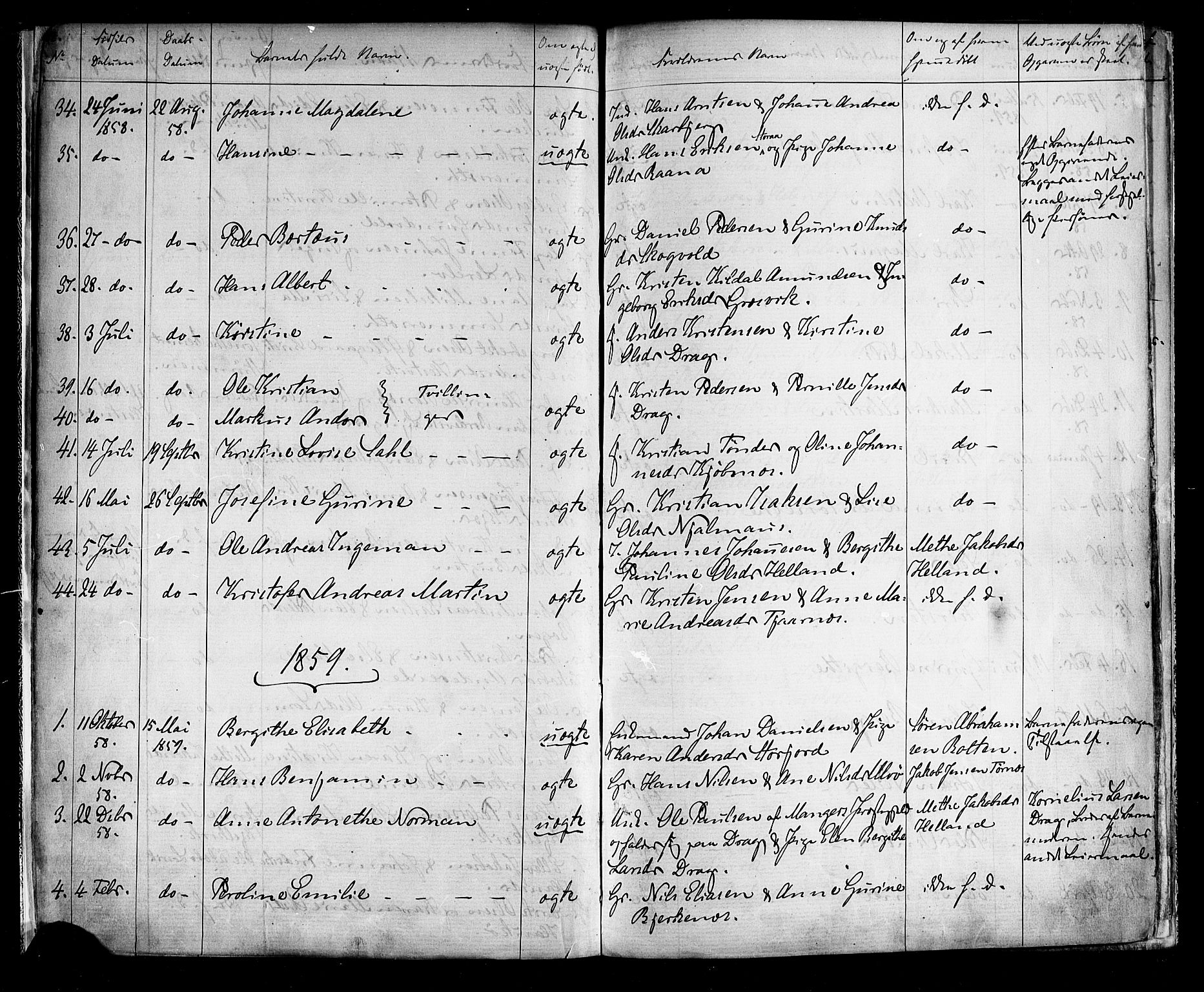 Ministerialprotokoller, klokkerbøker og fødselsregistre - Nordland, AV/SAT-A-1459/861/L0866: Parish register (official) no. 861A01, 1854-1864