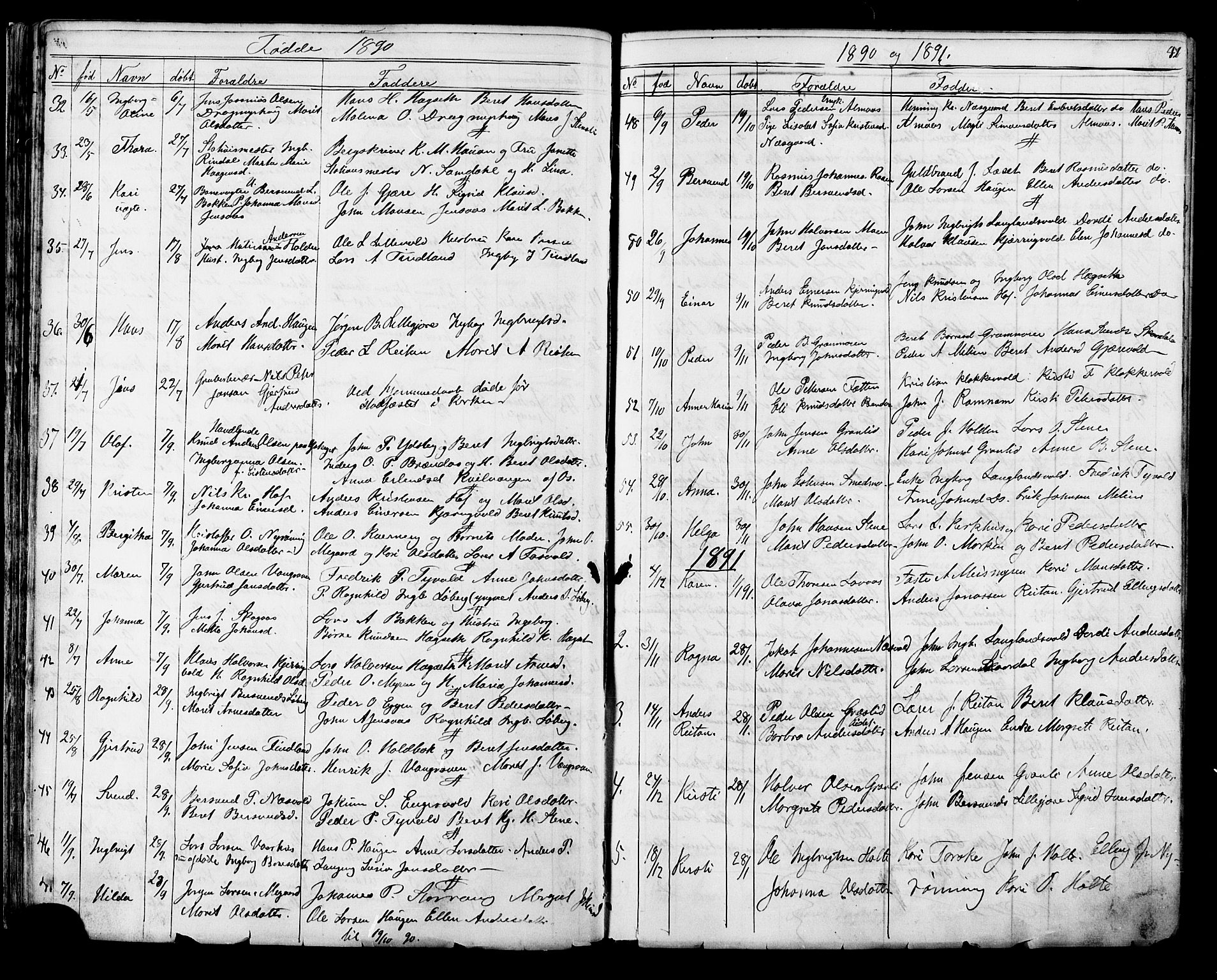 Ministerialprotokoller, klokkerbøker og fødselsregistre - Sør-Trøndelag, SAT/A-1456/686/L0985: Parish register (copy) no. 686C01, 1871-1933, p. 42
