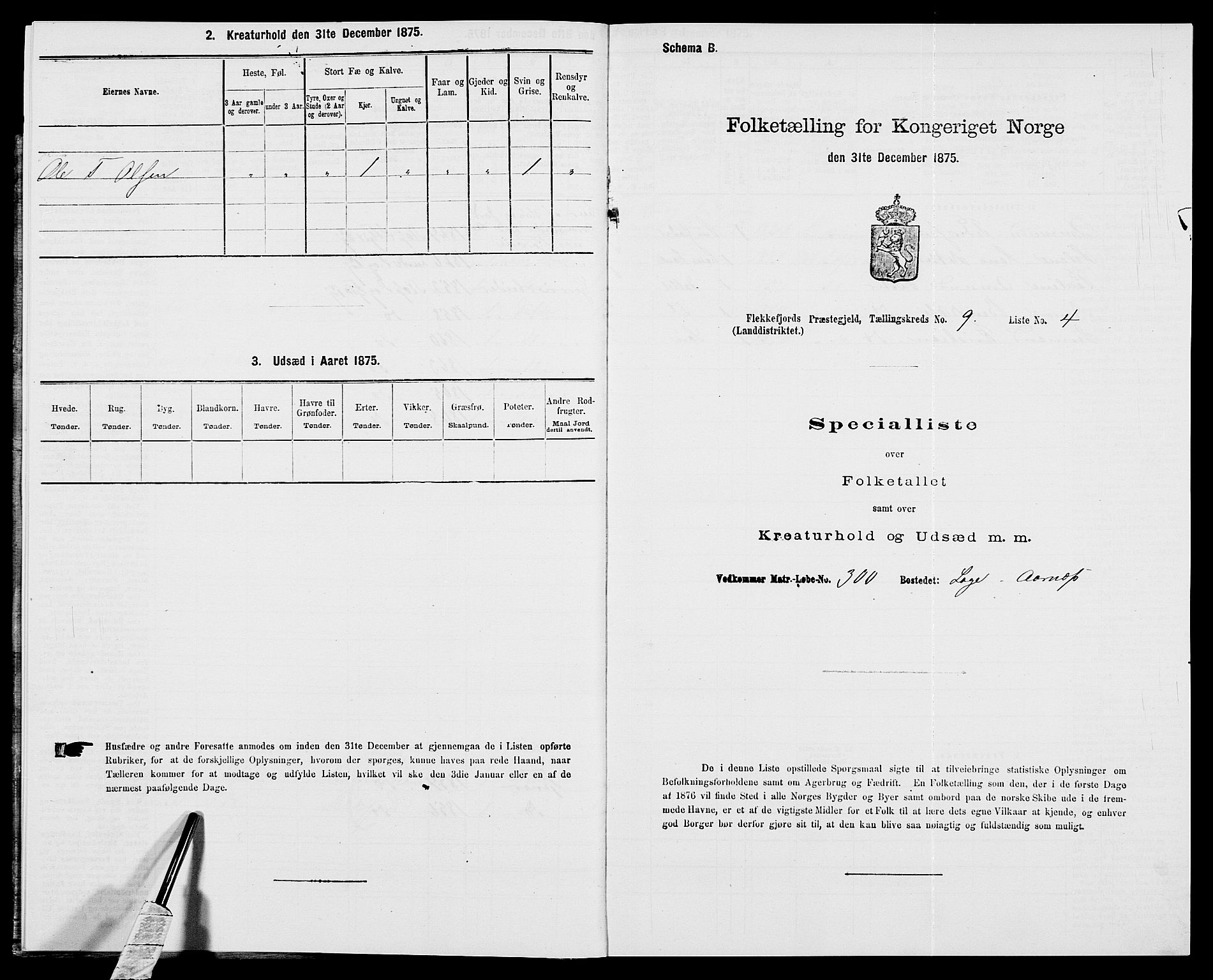 SAK, 1875 census for 1042L Flekkefjord/Nes og Hidra, 1875, p. 1068