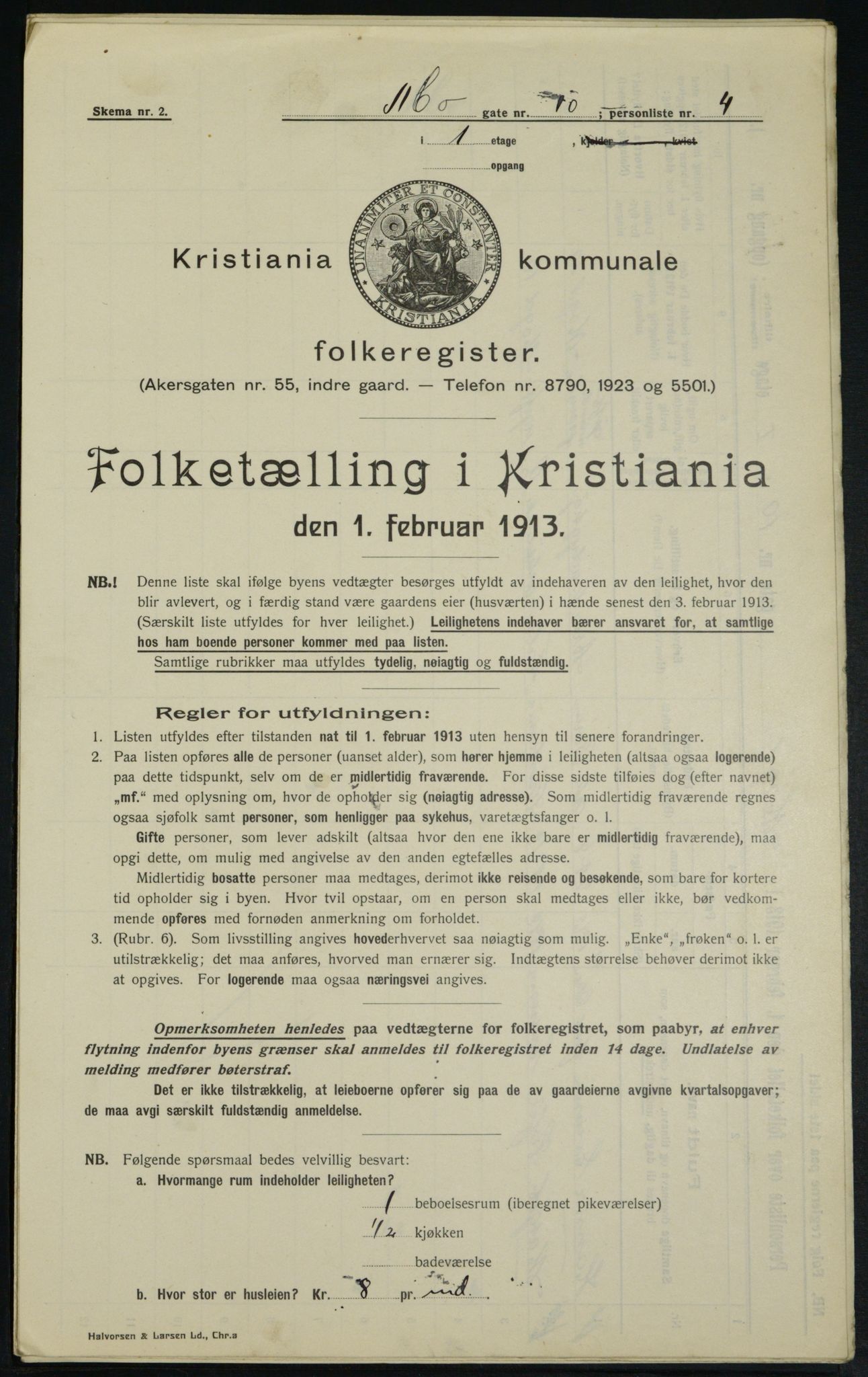 OBA, Municipal Census 1913 for Kristiania, 1913, p. 65315