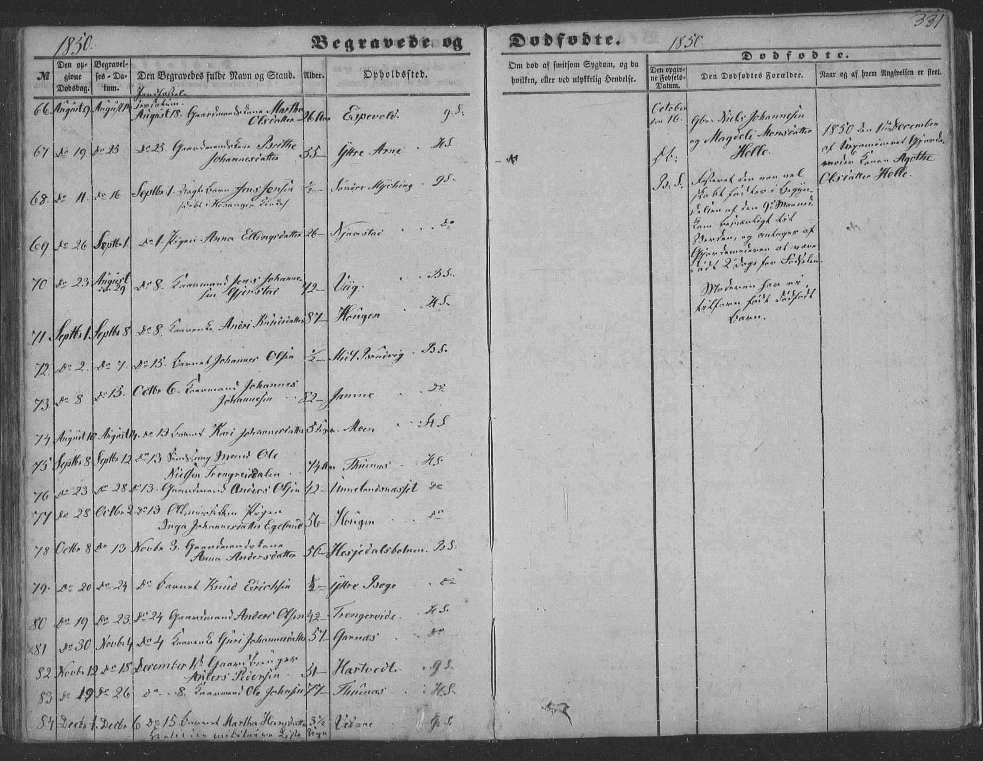 Haus sokneprestembete, SAB/A-75601/H/Haa: Parish register (official) no. A 16 II, 1848-1857, p. 331