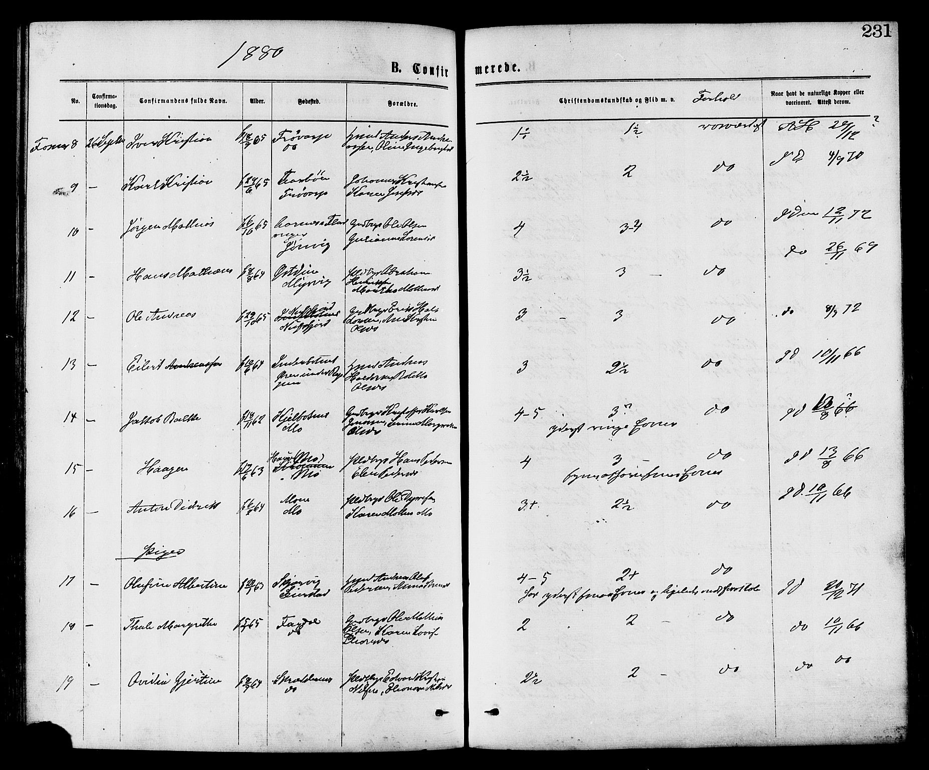 Ministerialprotokoller, klokkerbøker og fødselsregistre - Nord-Trøndelag, AV/SAT-A-1458/773/L0616: Parish register (official) no. 773A07, 1870-1887, p. 231