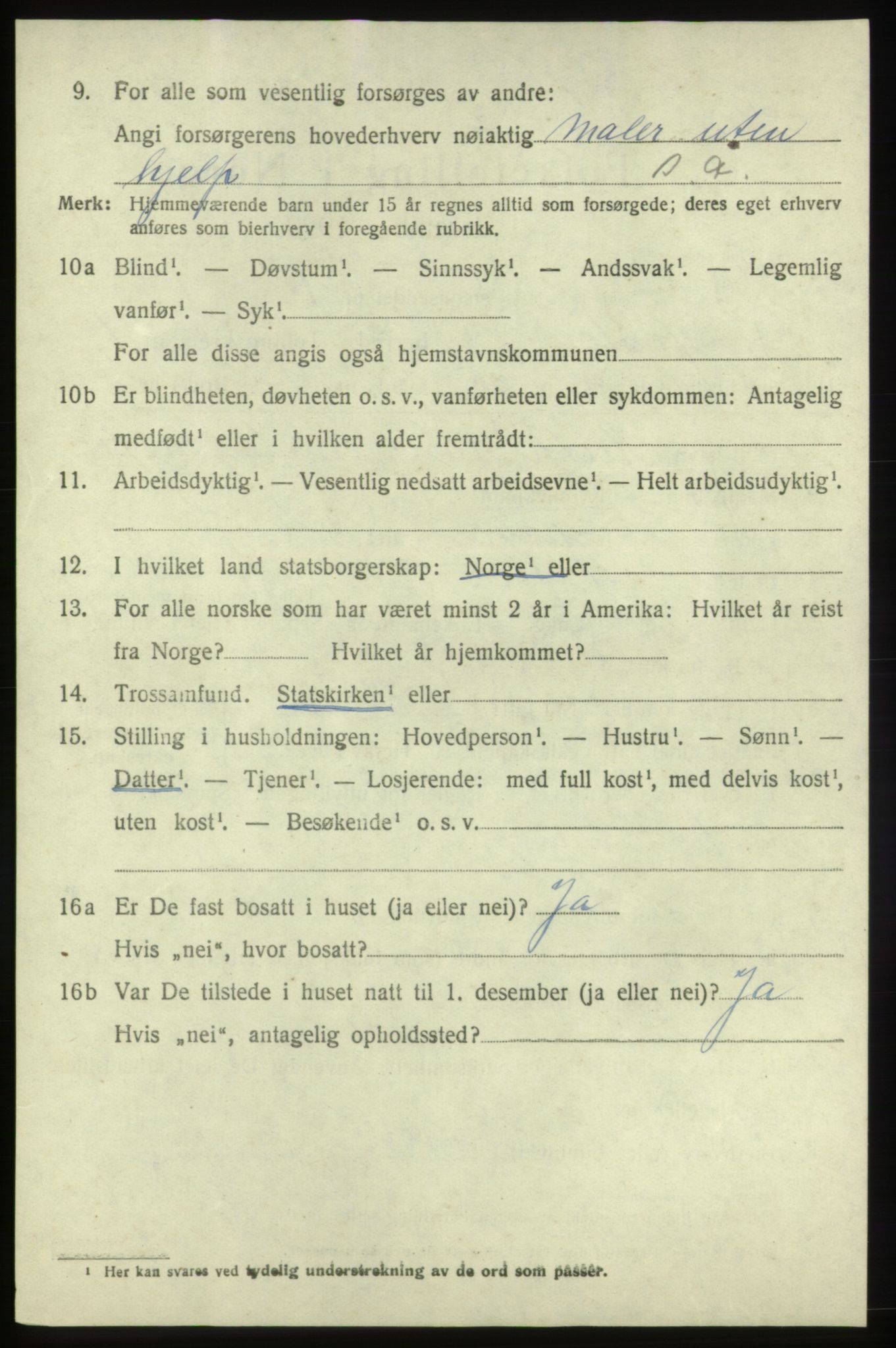 SAB, 1920 census for Moster, 1920, p. 818