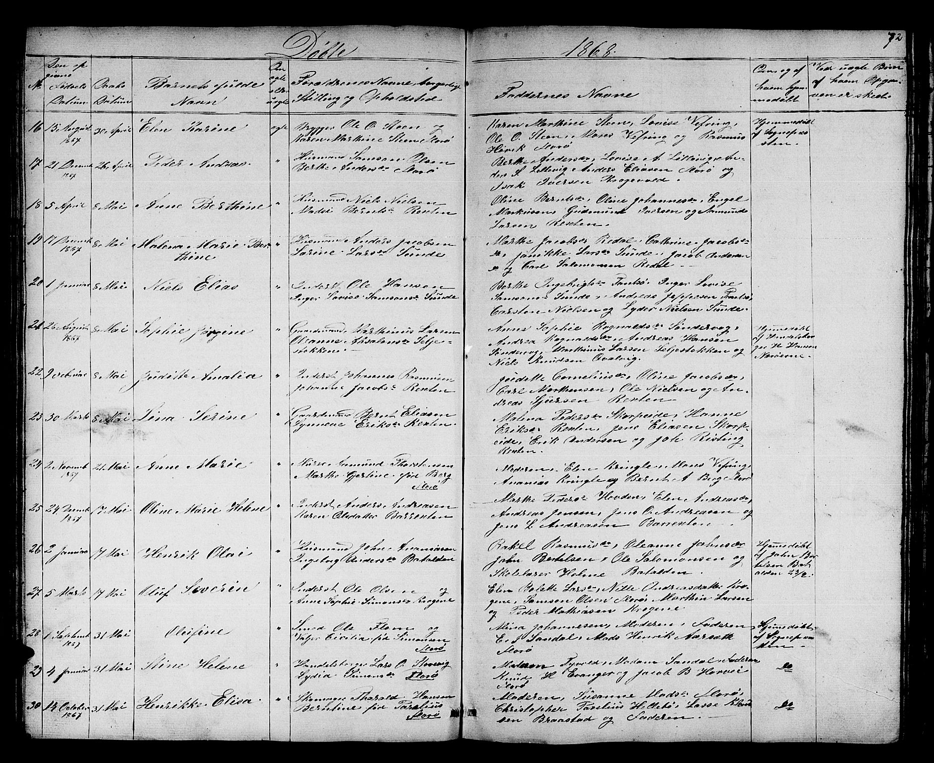 Kinn sokneprestembete, AV/SAB-A-80801/H/Hab/Haba/L0001: Parish register (copy) no. A 1, 1853-1868, p. 72