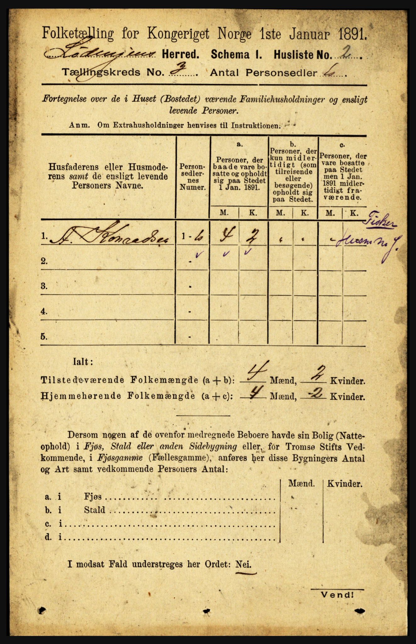 RA, 1891 census for 1851 Lødingen, 1891, p. 1295