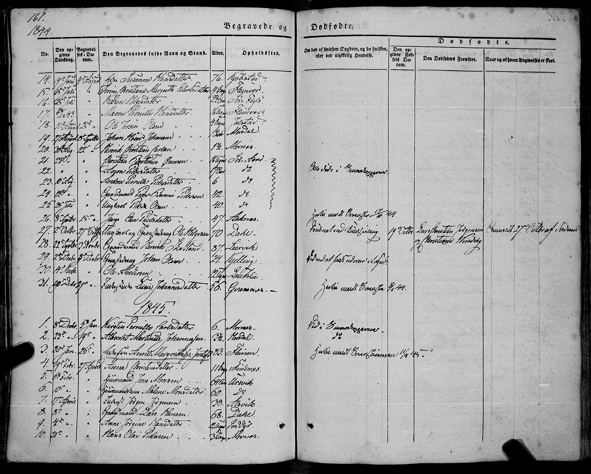 Ministerialprotokoller, klokkerbøker og fødselsregistre - Nordland, AV/SAT-A-1459/805/L0097: Parish register (official) no. 805A04, 1837-1861, p. 161