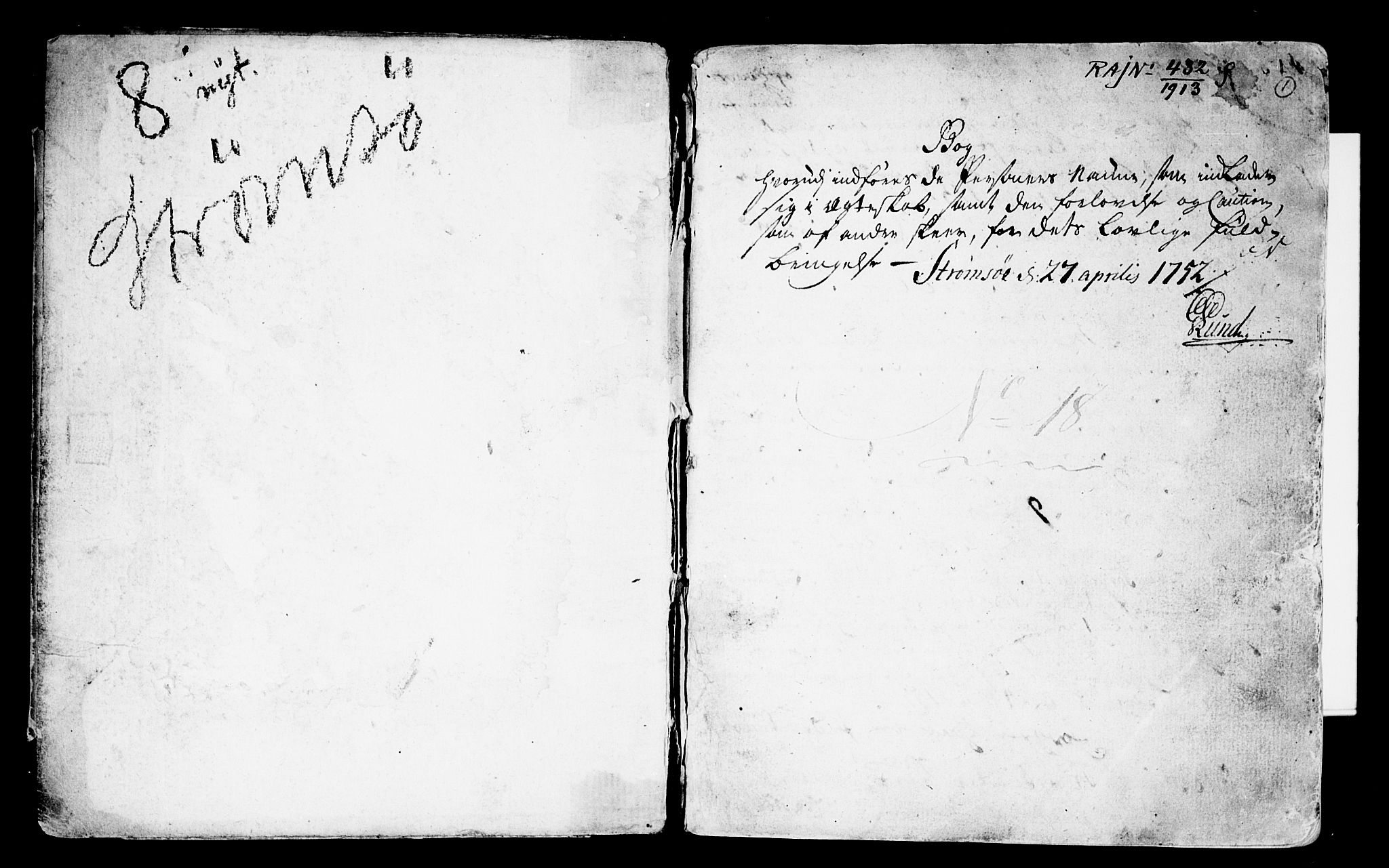 Strømsø kirkebøker, SAKO/A-246/H/Hb/L0001: Best man's statements no. 1, 1752-1815, p. 1