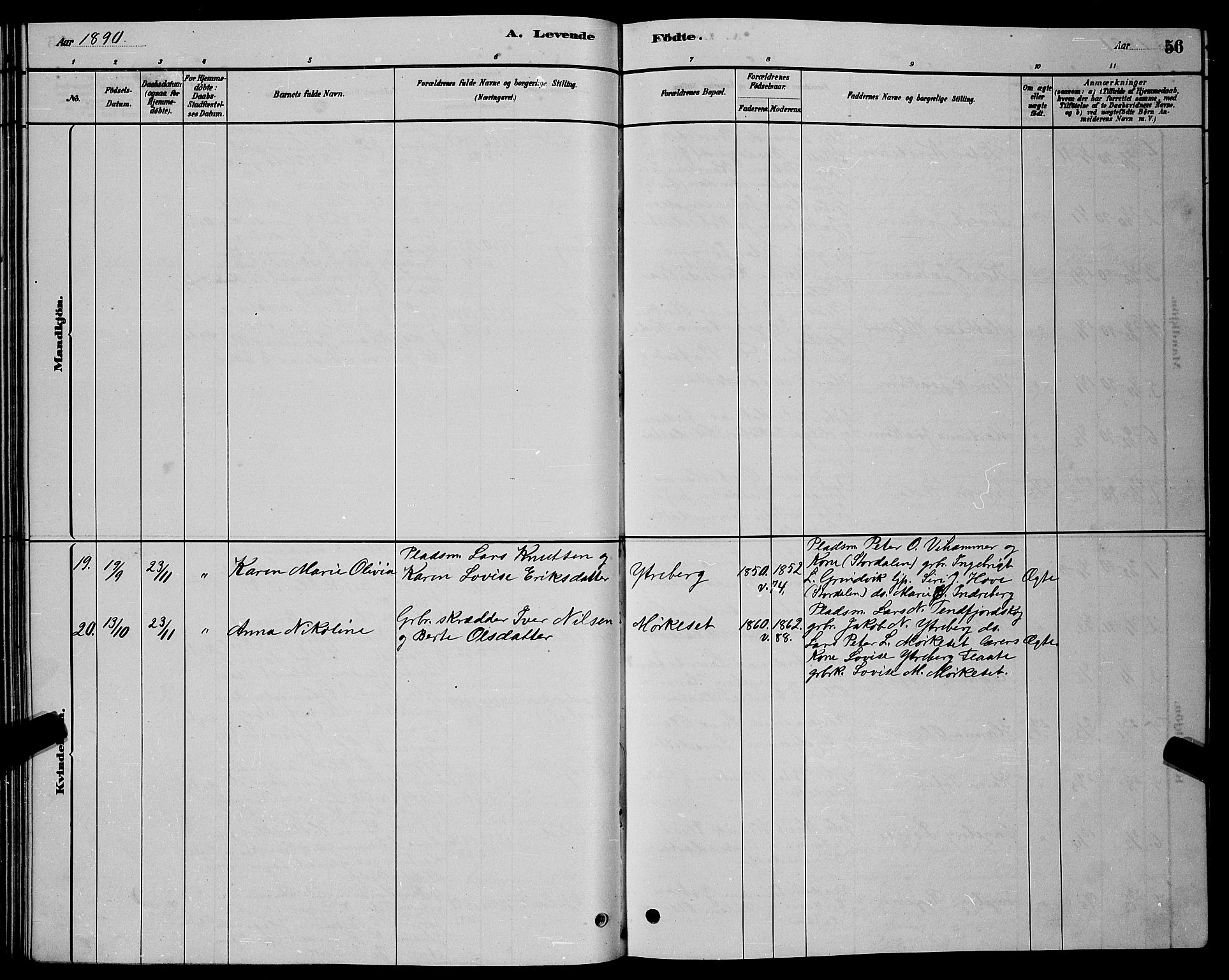 Ministerialprotokoller, klokkerbøker og fødselsregistre - Møre og Romsdal, AV/SAT-A-1454/524/L0365: Parish register (copy) no. 524C06, 1880-1899, p. 56