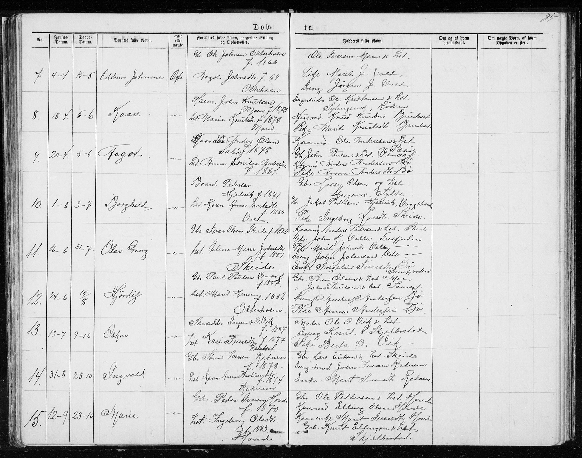 Ministerialprotokoller, klokkerbøker og fødselsregistre - Møre og Romsdal, AV/SAT-A-1454/543/L0564: Parish register (copy) no. 543C02, 1867-1915, p. 85