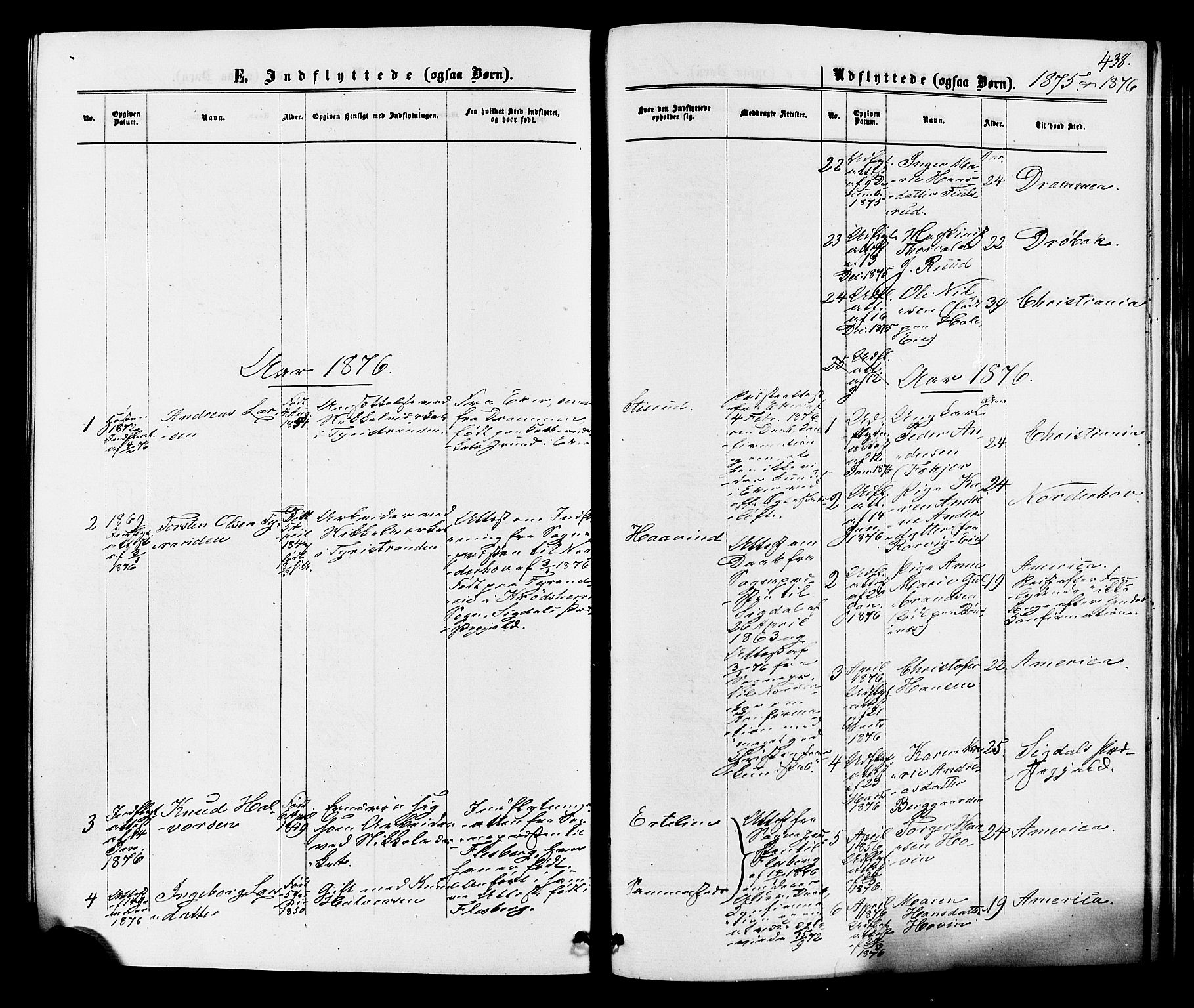 Hole kirkebøker, SAKO/A-228/F/Fa/L0007: Parish register (official) no. I 7, 1873-1877, p. 438