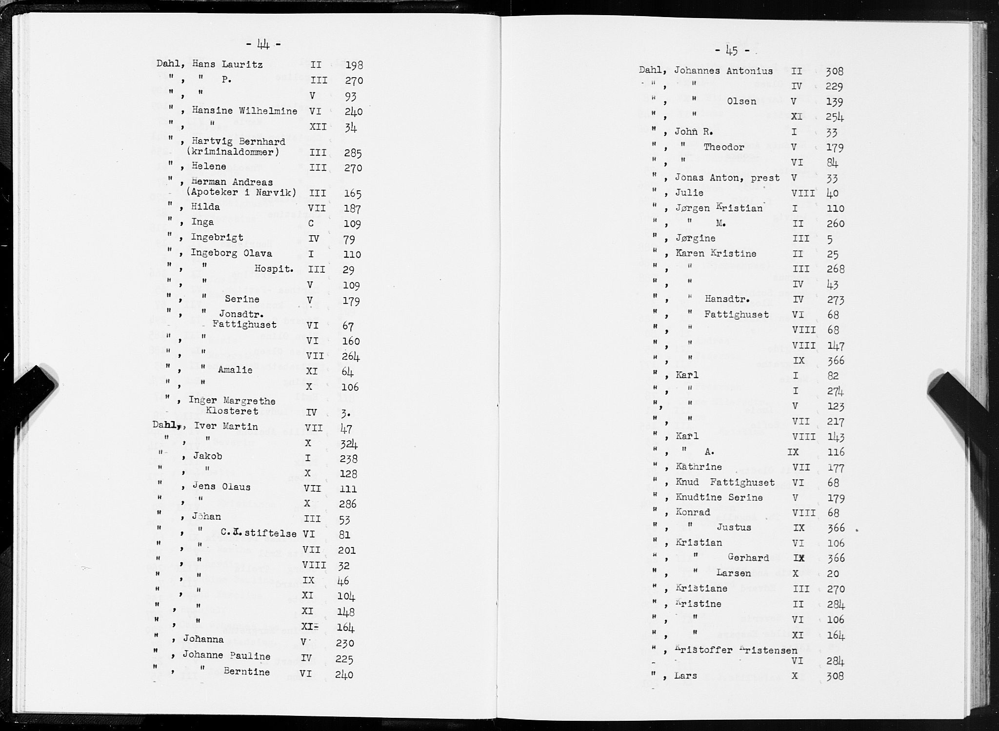 SAT, 1875 census for 1601 Trondheim, 1875, p. 44-45