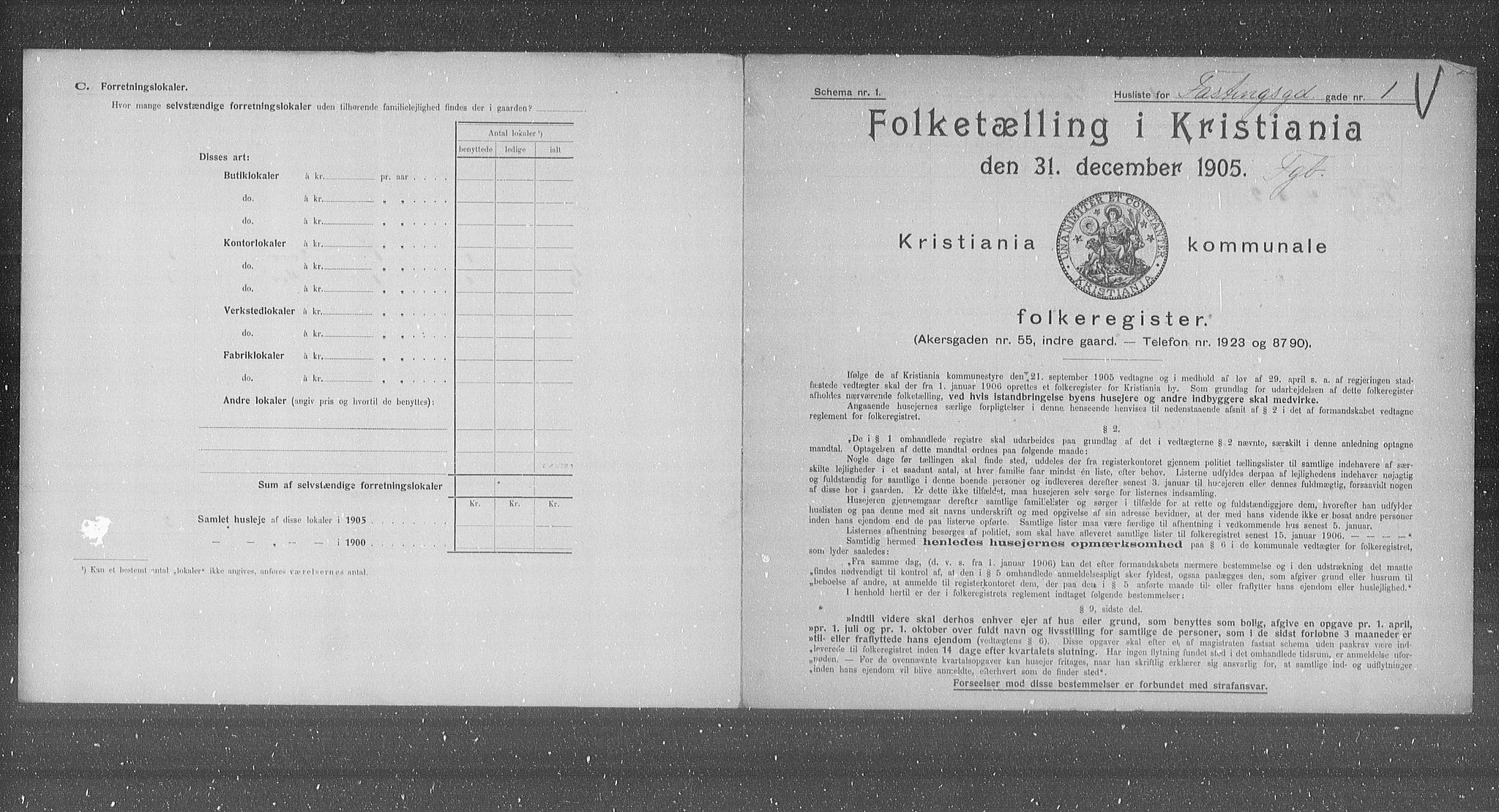 OBA, Municipal Census 1905 for Kristiania, 1905, p. 12247