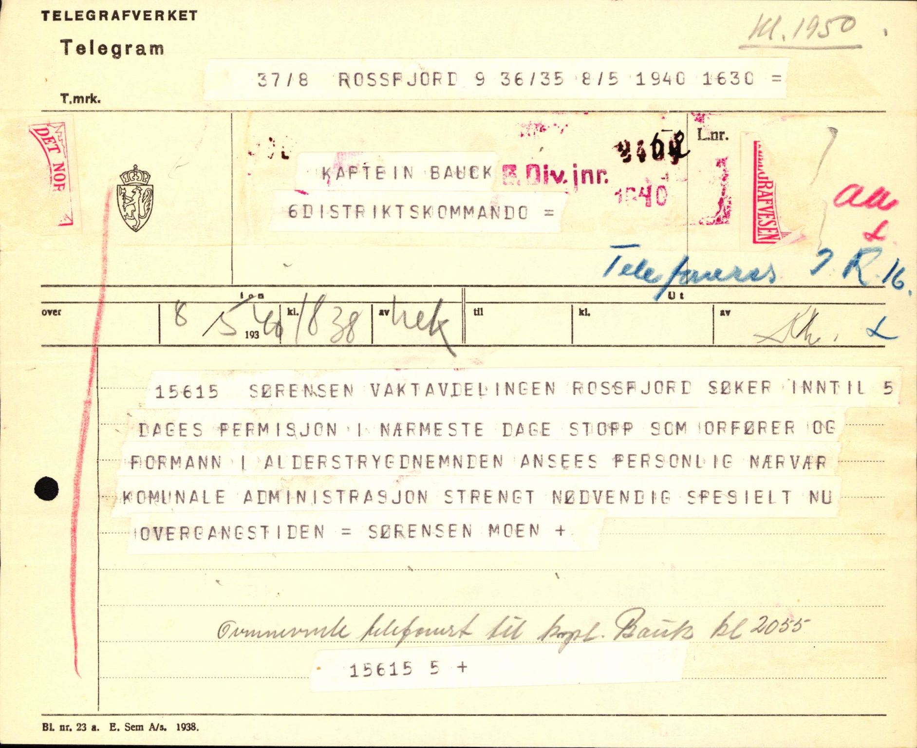 Forsvaret, Forsvarets krigshistoriske avdeling, AV/RA-RAFA-2017/Y/Yb/L0123: II-C-11-600  -  6. Divisjon med avdelinger, 1940, p. 479